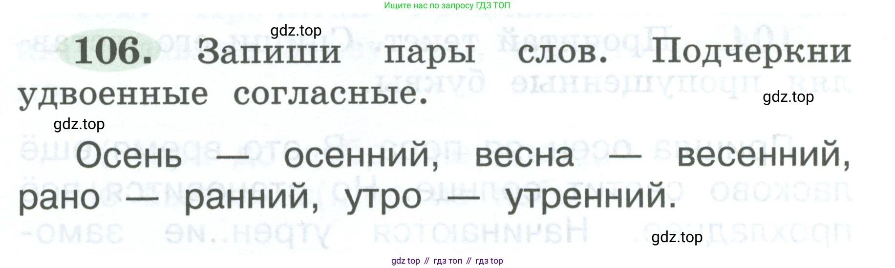 ГДЗ Русский язык, 2 класс рабочая тетрадь, авторы: Климанова Людмила Федоровна, Бабушкина Татьяна Владимировна, издательство Просвещение, Москва, 2024, белого цвета, Часть 1, страница 58, номер 106, Условие