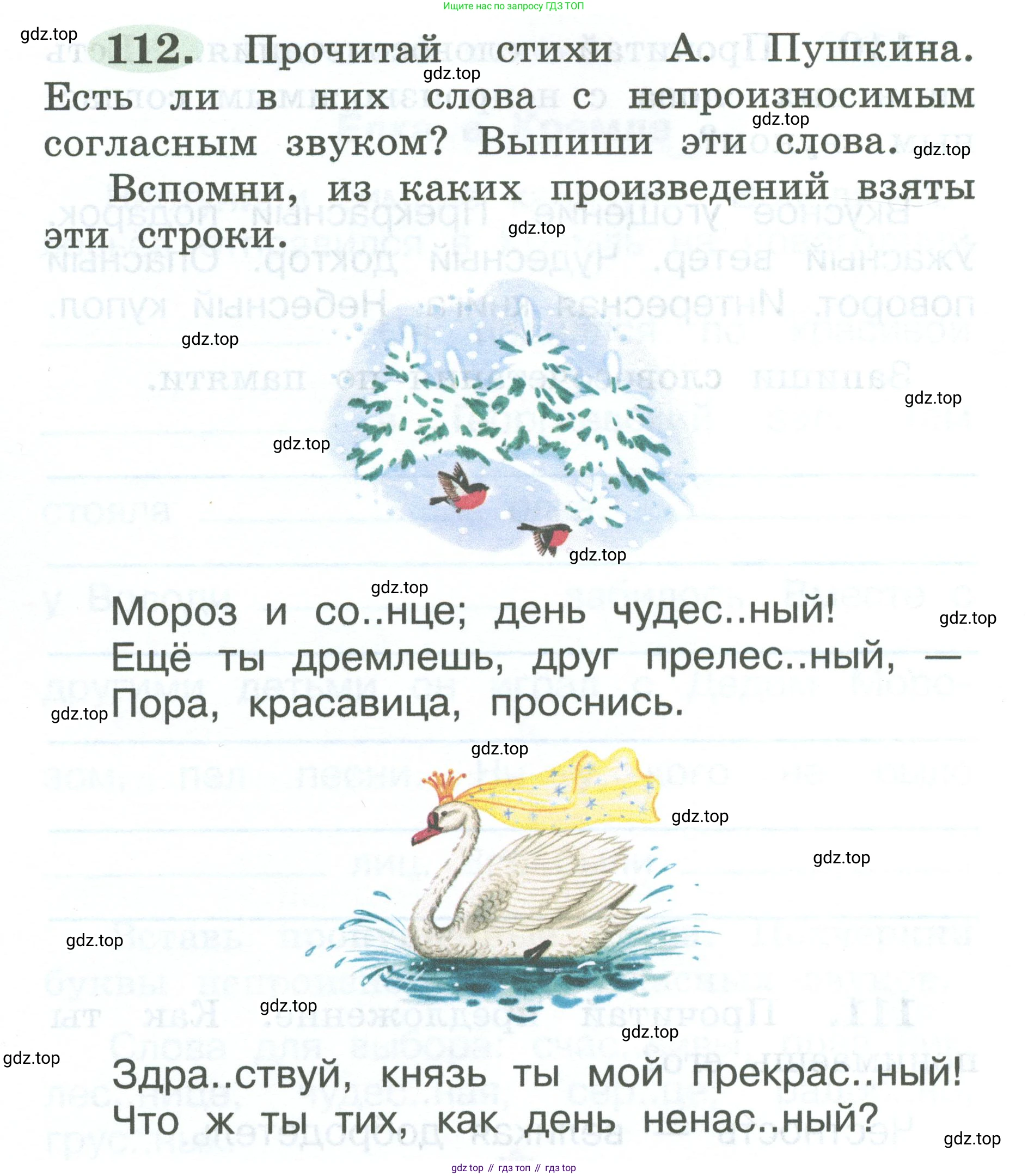 ГДЗ Русский язык, 2 класс рабочая тетрадь, авторы: Климанова Людмила Федоровна, Бабушкина Татьяна Владимировна, издательство Просвещение, Москва, 2024, белого цвета, Часть 1, страница 62, номер 112, Условие