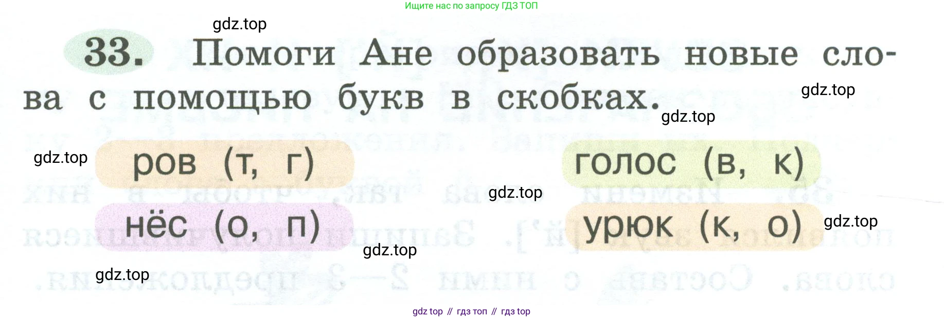 ГДЗ Русский язык, 2 класс рабочая тетрадь, авторы: Климанова Людмила Федоровна, Бабушкина Татьяна Владимировна, издательство Просвещение, Москва, 2024, белого цвета, Часть 1, страница 19, номер 33, Условие