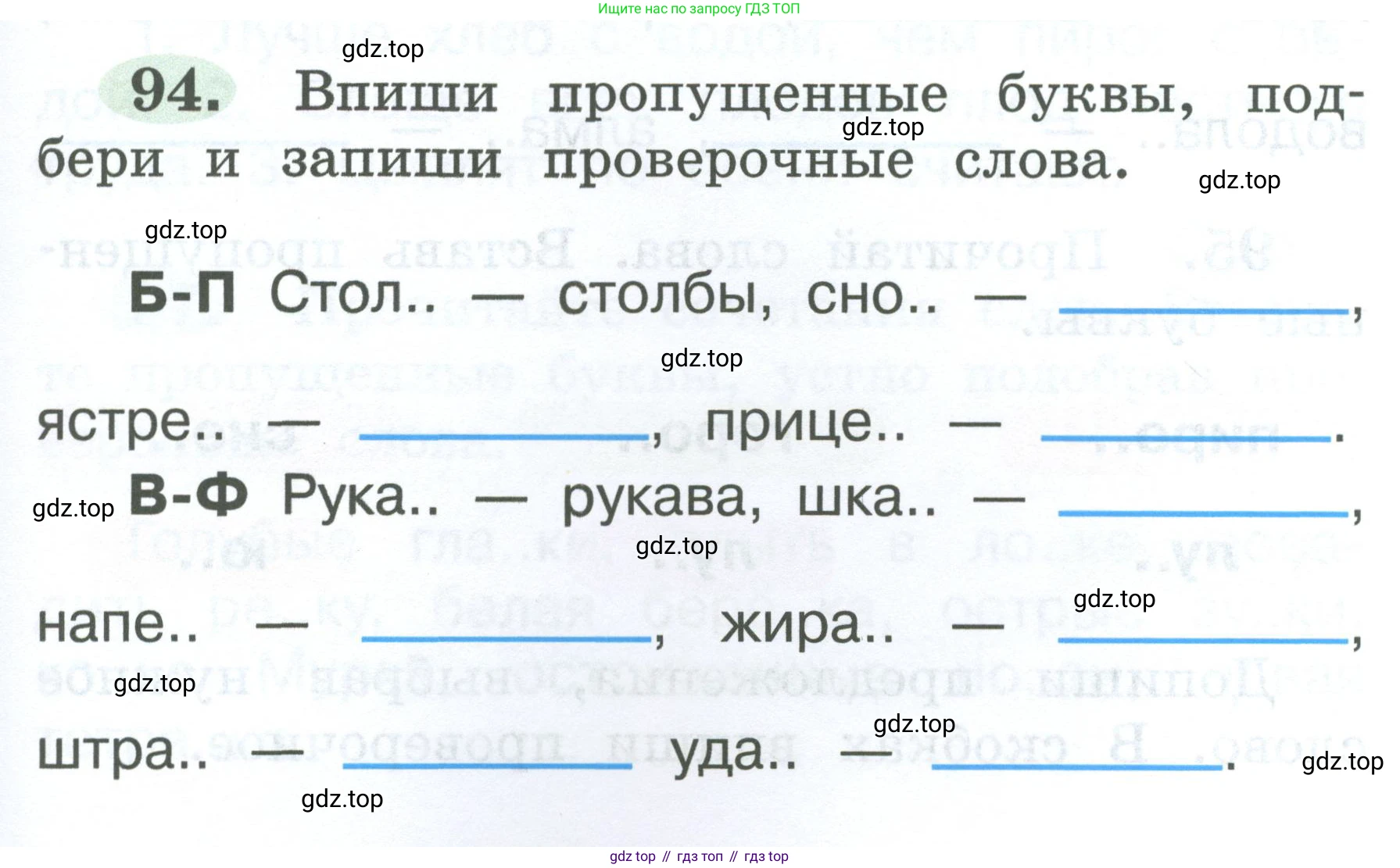 ГДЗ Русский язык, 2 класс рабочая тетрадь, авторы: Климанова Людмила Федоровна, Бабушкина Татьяна Владимировна, издательство Просвещение, Москва, 2024, белого цвета, Часть 1, страница 51, номер 94, Условие