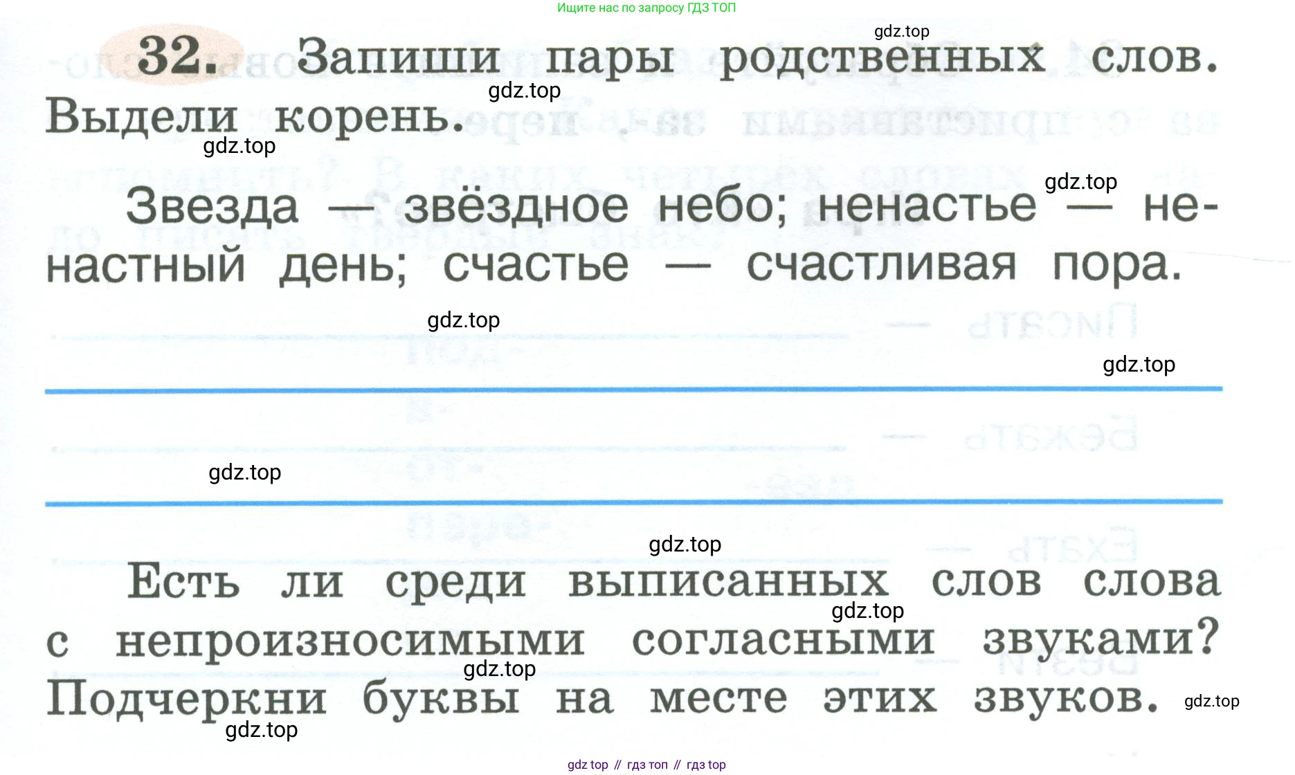 ГДЗ Русский язык, 2 класс рабочая тетрадь, авторы: Климанова Людмила Федоровна, Бабушкина Татьяна Владимировна, издательство Просвещение, Москва, 2024, белого цвета, Часть 2, страница 21, номер 32, Условие