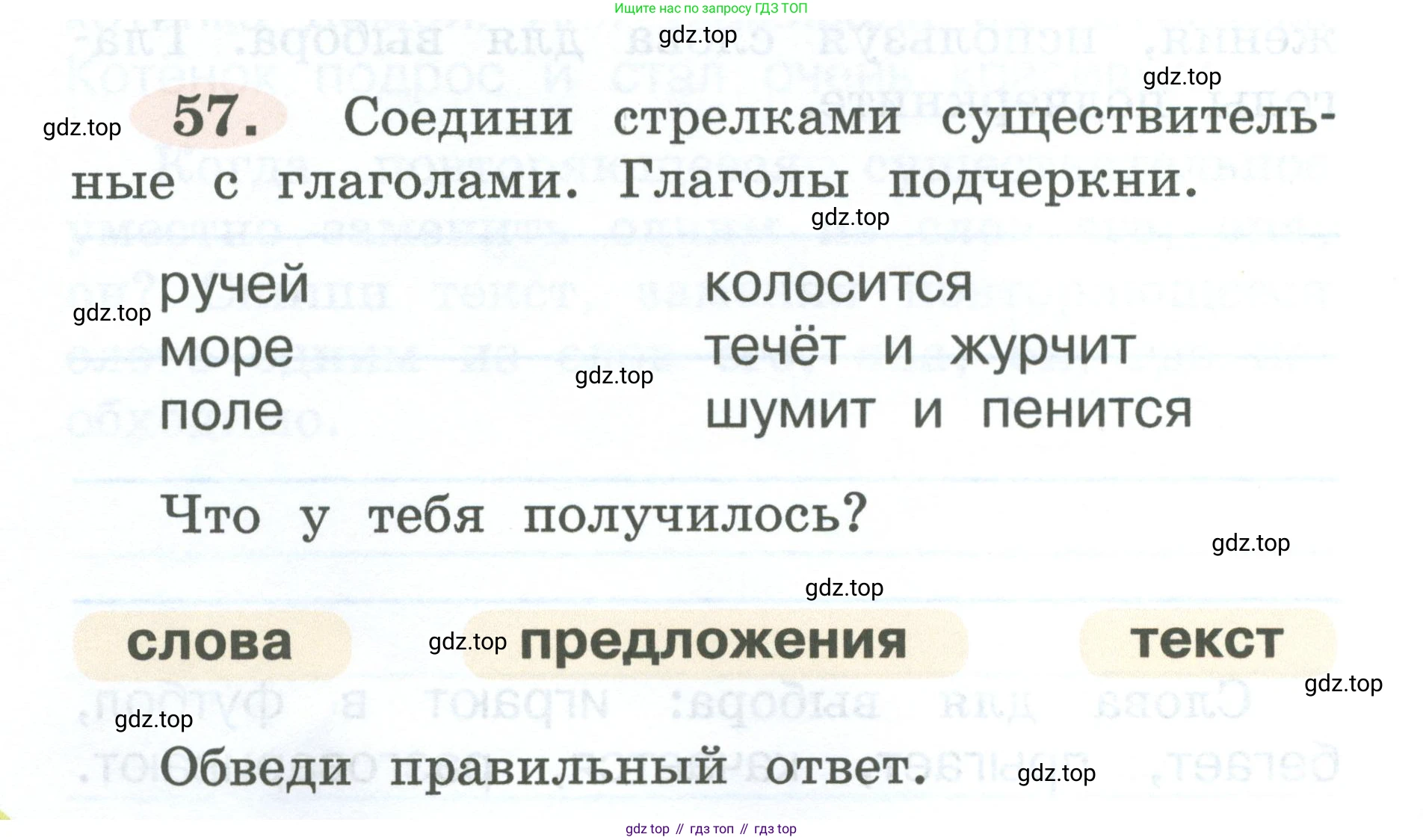 ГДЗ Русский язык, 2 класс рабочая тетрадь, авторы: Климанова Людмила Федоровна, Бабушкина Татьяна Владимировна, издательство Просвещение, Москва, 2024, белого цвета, Часть 2, страница 36, номер 57, Условие
