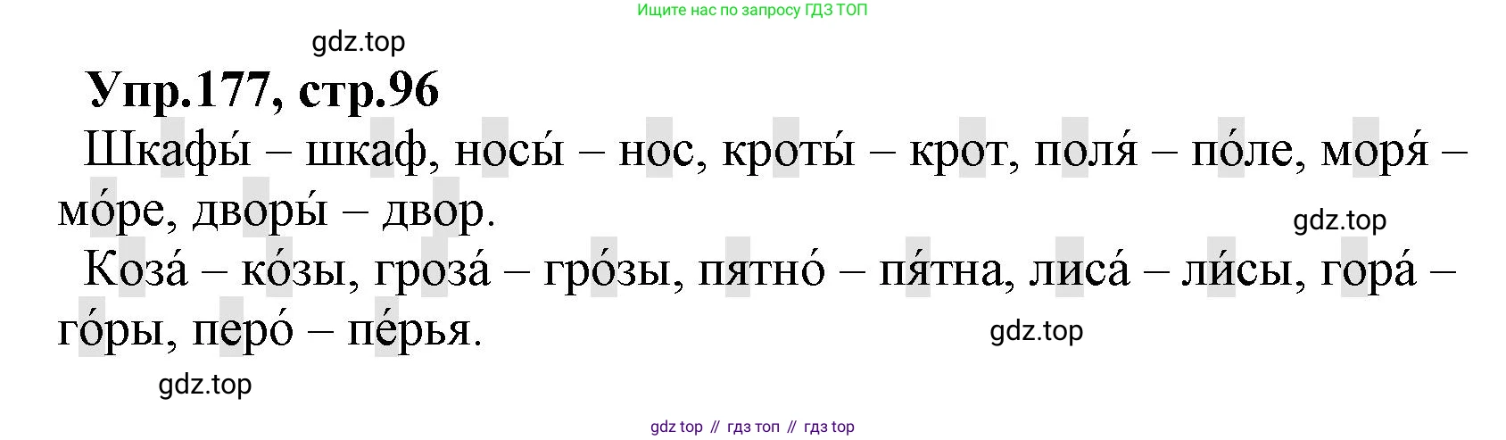 ГДЗ Русский язык, 2 класс Учебник, авторы: Климанова Людмила Федоровна, Бабушкина Татьяна Владимировна, издательство Просвещение, Москва, 2023, белого цвета, Часть 1, страница 96, номер 177, Решение