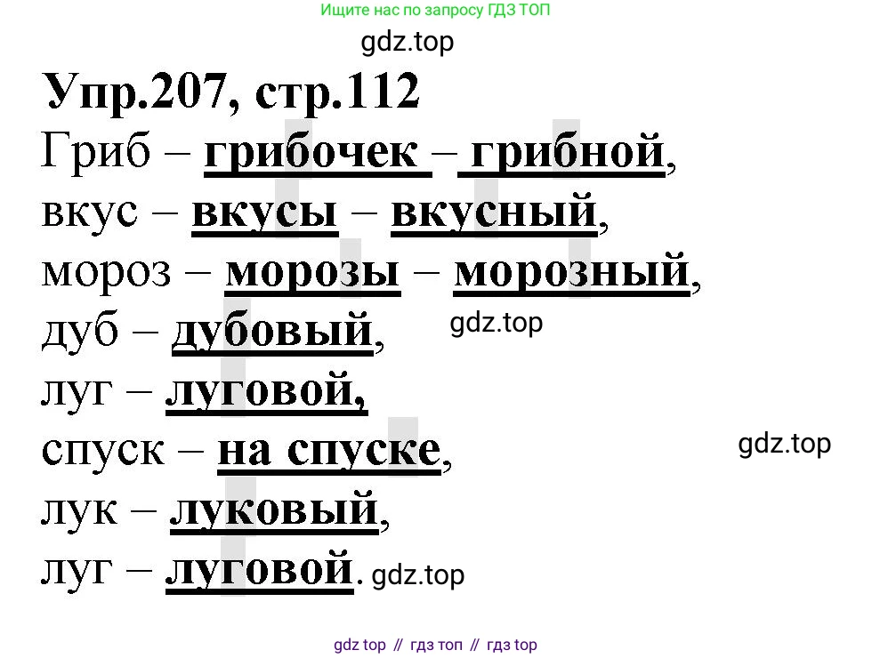 ГДЗ Русский язык, 2 класс Учебник, авторы: Климанова Людмила Федоровна, Бабушкина Татьяна Владимировна, издательство Просвещение, Москва, 2023, белого цвета, Часть 1, страница 112, номер 207, Решение