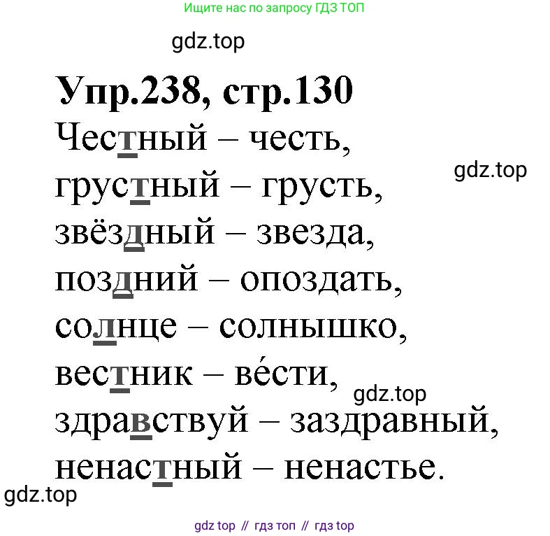 ГДЗ Русский язык, 2 класс Учебник, авторы: Климанова Людмила Федоровна, Бабушкина Татьяна Владимировна, издательство Просвещение, Москва, 2023, белого цвета, Часть 1, страница 130, номер 238, Решение