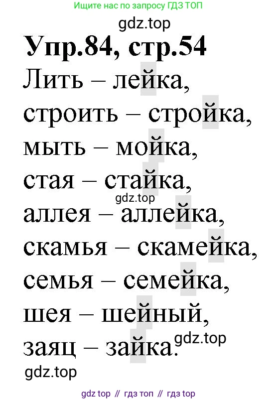 ГДЗ Русский язык, 2 класс Учебник, авторы: Климанова Людмила Федоровна, Бабушкина Татьяна Владимировна, издательство Просвещение, Москва, 2023, белого цвета, Часть 1, страница 54, номер 84, Решение