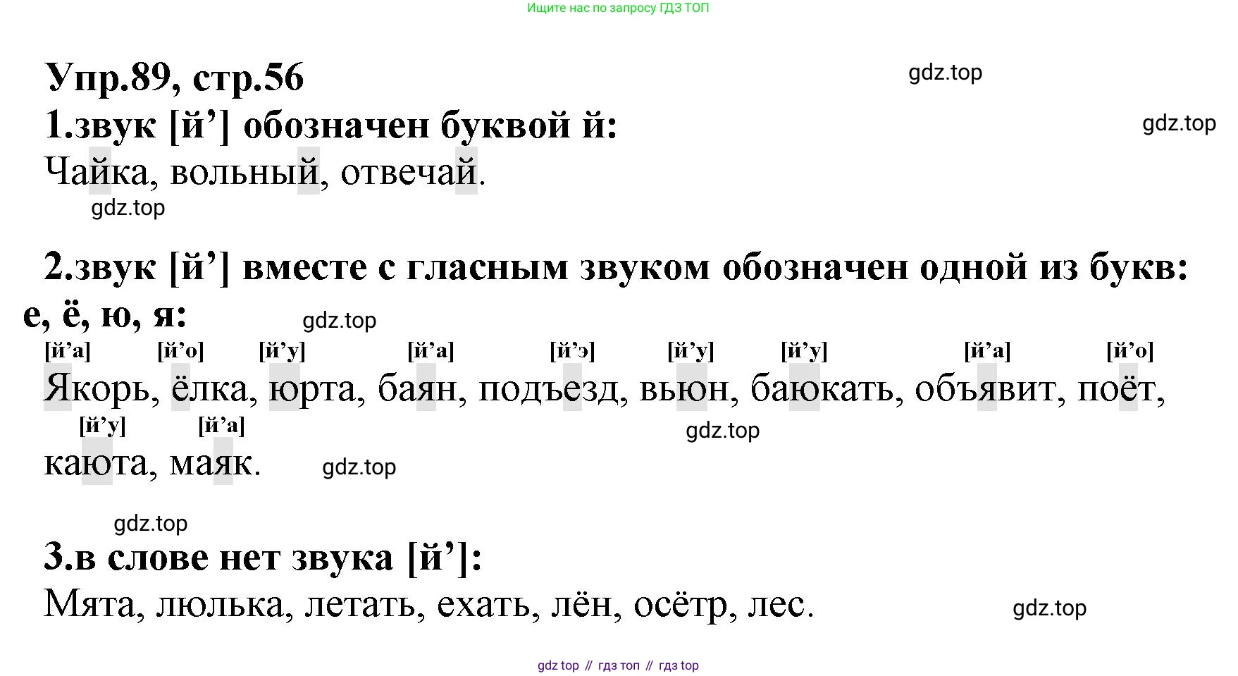 ГДЗ Русский язык, 2 класс Учебник, авторы: Климанова Людмила Федоровна, Бабушкина Татьяна Владимировна, издательство Просвещение, Москва, 2023, белого цвета, Часть 1, страница 56, номер 89, Решение