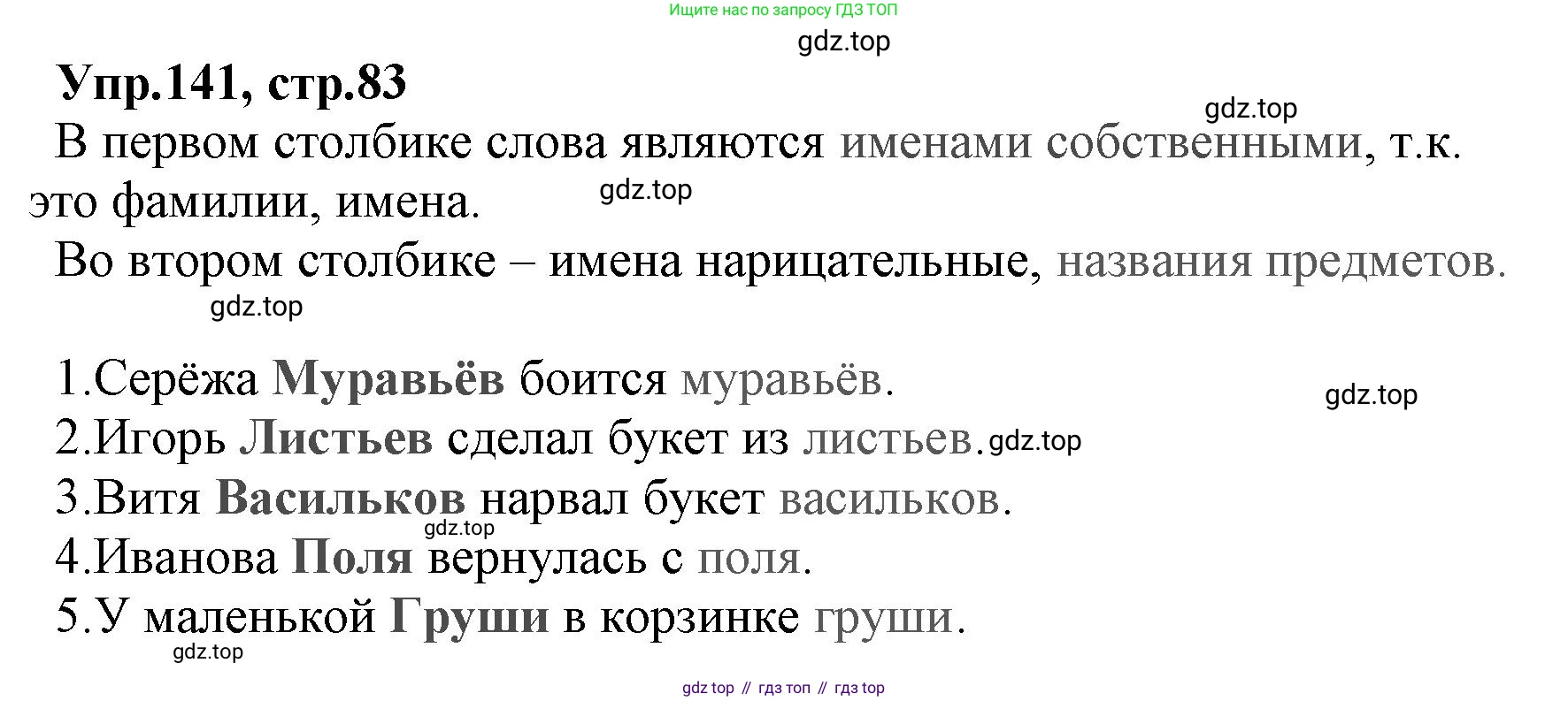 ГДЗ Русский язык, 2 класс Учебник, авторы: Климанова Людмила Федоровна, Бабушкина Татьяна Владимировна, издательство Просвещение, Москва, 2023, белого цвета, Часть 2, страница 83, номер 141, Решение