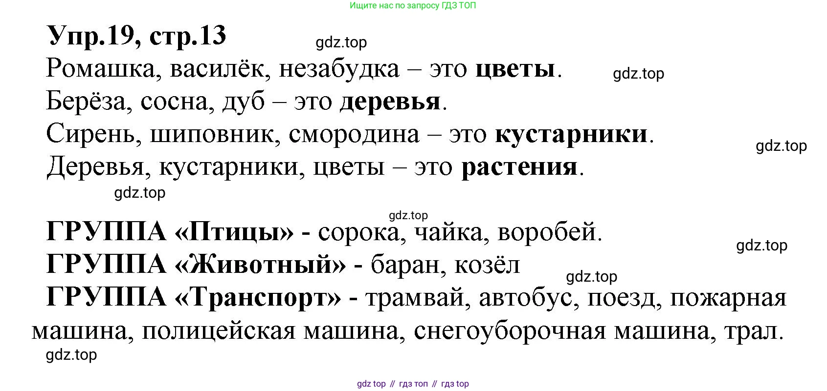 ГДЗ Русский язык, 2 класс Учебник, авторы: Климанова Людмила Федоровна, Бабушкина Татьяна Владимировна, издательство Просвещение, Москва, 2023, белого цвета, Часть 2, страница 13, номер 19, Решение