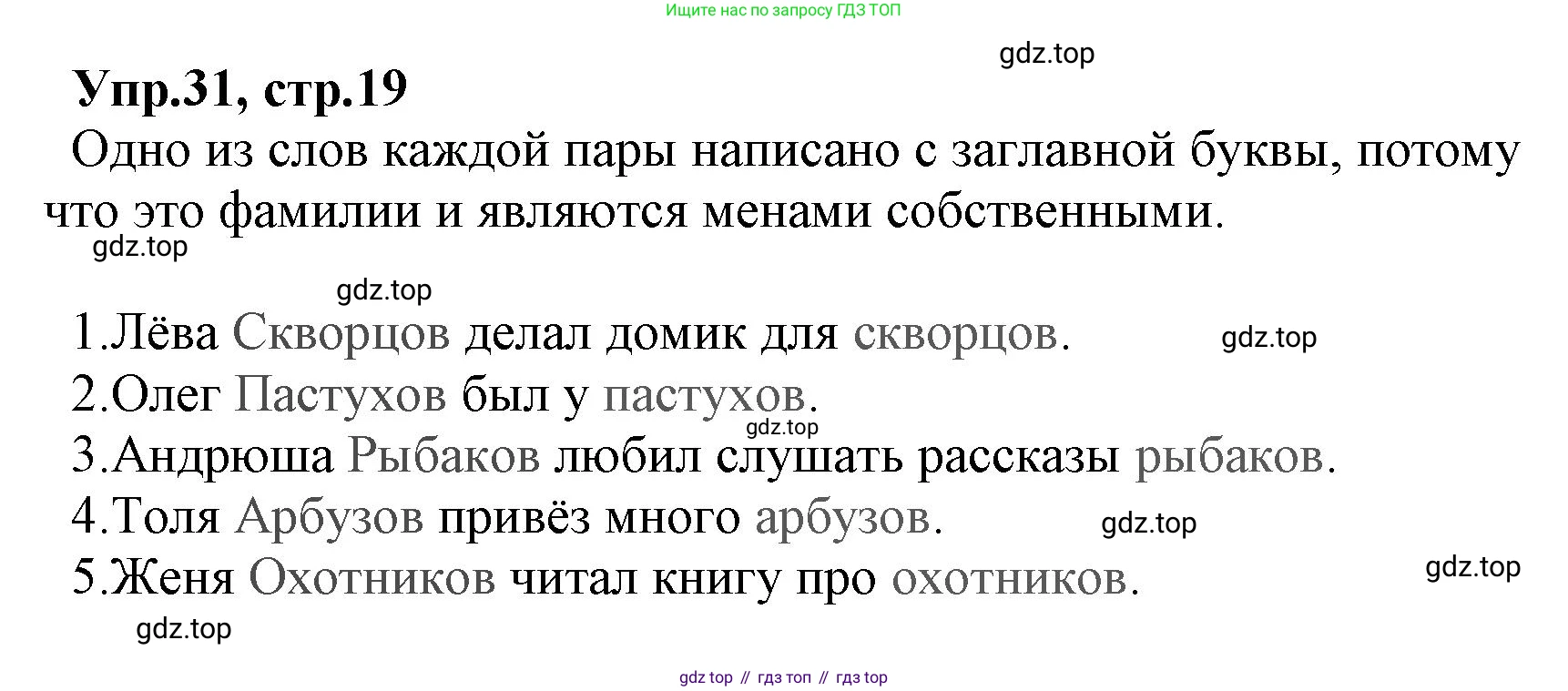 ГДЗ Русский язык, 2 класс Учебник, авторы: Климанова Людмила Федоровна, Бабушкина Татьяна Владимировна, издательство Просвещение, Москва, 2023, белого цвета, Часть 2, страница 19, номер 31, Решение