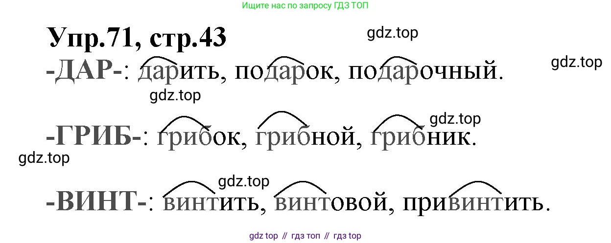 ГДЗ Русский язык, 2 класс Учебник, авторы: Климанова Людмила Федоровна, Бабушкина Татьяна Владимировна, издательство Просвещение, Москва, 2023, белого цвета, Часть 2, страница 43, номер 71, Решение