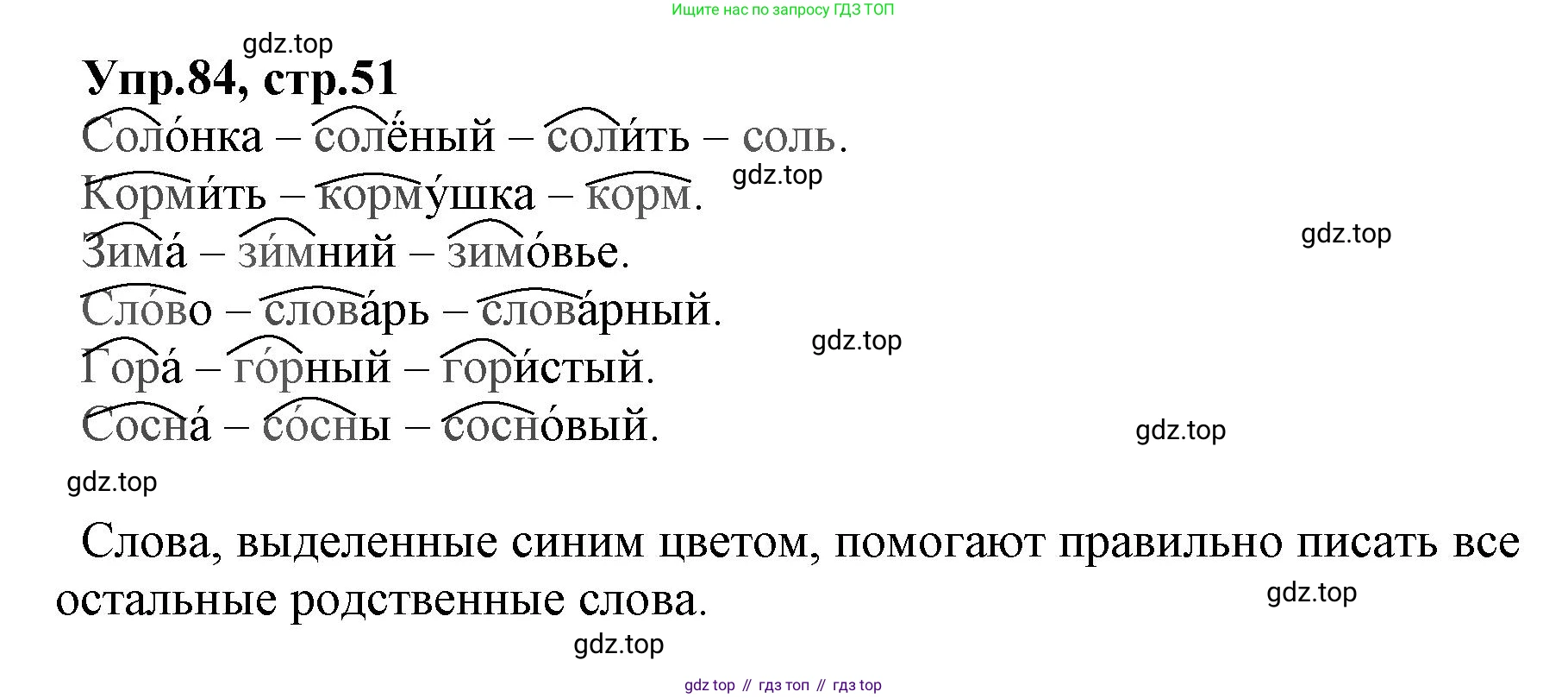 ГДЗ Русский язык, 2 класс Учебник, авторы: Климанова Людмила Федоровна, Бабушкина Татьяна Владимировна, издательство Просвещение, Москва, 2023, белого цвета, Часть 2, страница 51, номер 84, Решение