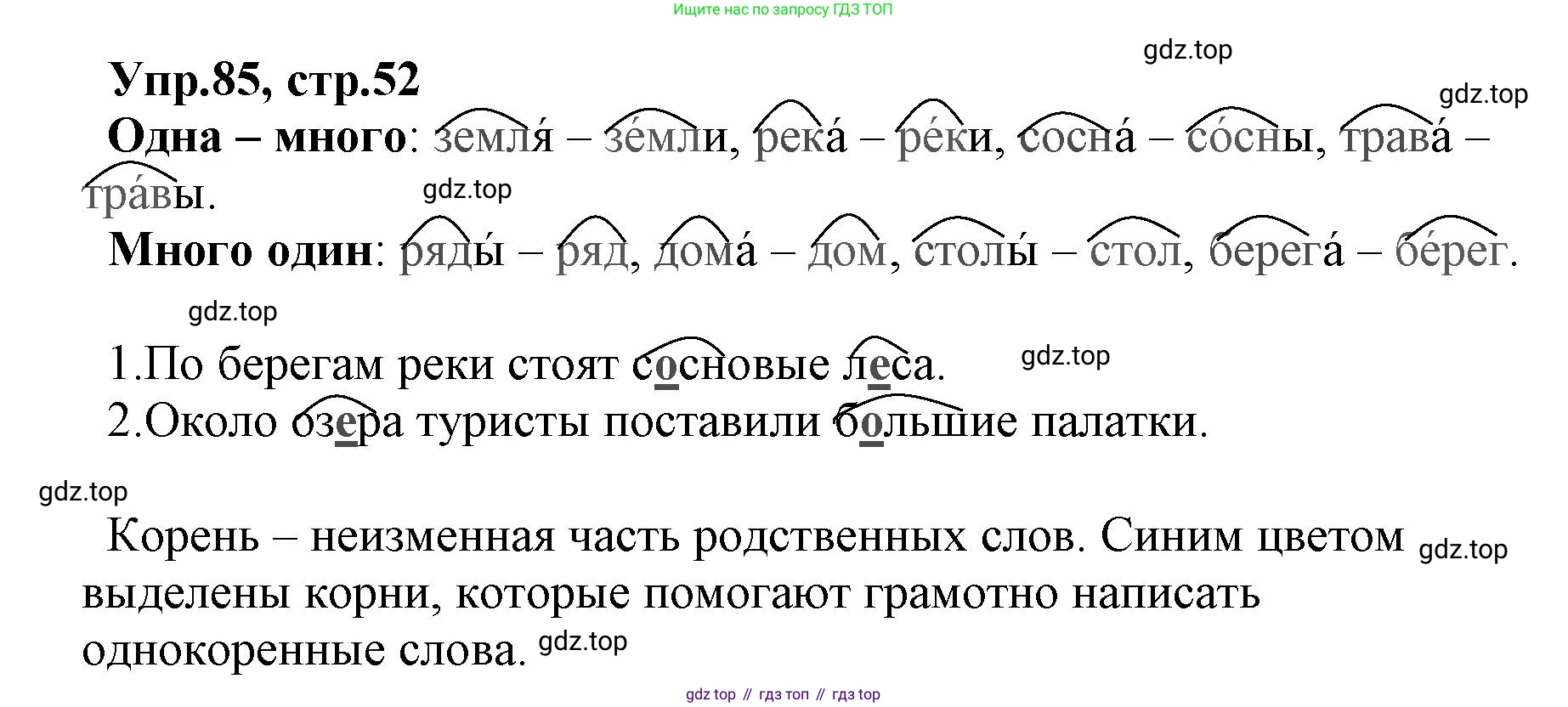 ГДЗ Русский язык, 2 класс Учебник, авторы: Климанова Людмила Федоровна, Бабушкина Татьяна Владимировна, издательство Просвещение, Москва, 2023, белого цвета, Часть 2, страница 52, номер 85, Решение