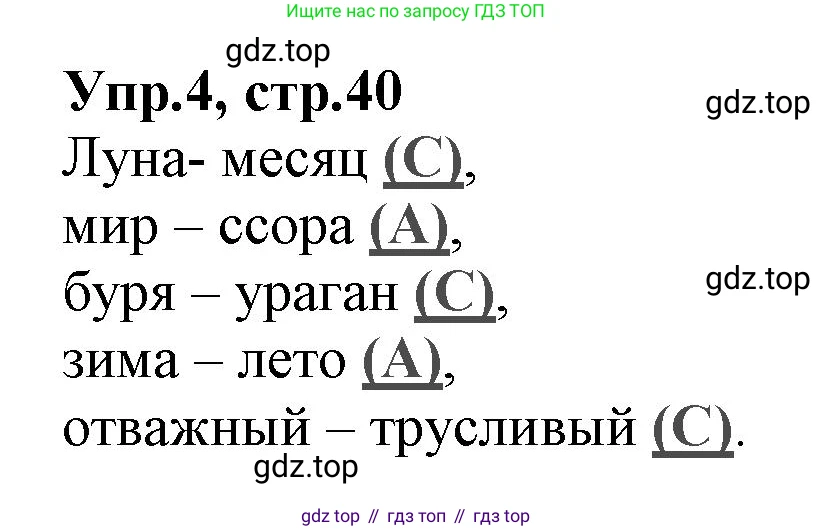 ГДЗ Русский язык, 2 класс Учебник, авторы: Климанова Людмила Федоровна, Бабушкина Татьяна Владимировна, издательство Просвещение, Москва, 2023, белого цвета, Часть 2, страница 40, номер 4, Решение