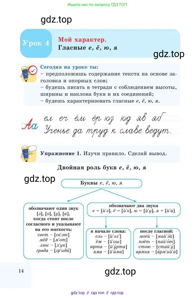 Русский язык, 2 класс Учебник, авторы: Никитина Светлана Алексеевна, Казабеева Виталия Алексеевна, Кульгильдинова Тулебике Алимжановна, Якунина Любовь Павловна, издательство Атамұра, Алматы, 2022, Часть 1, страница 14