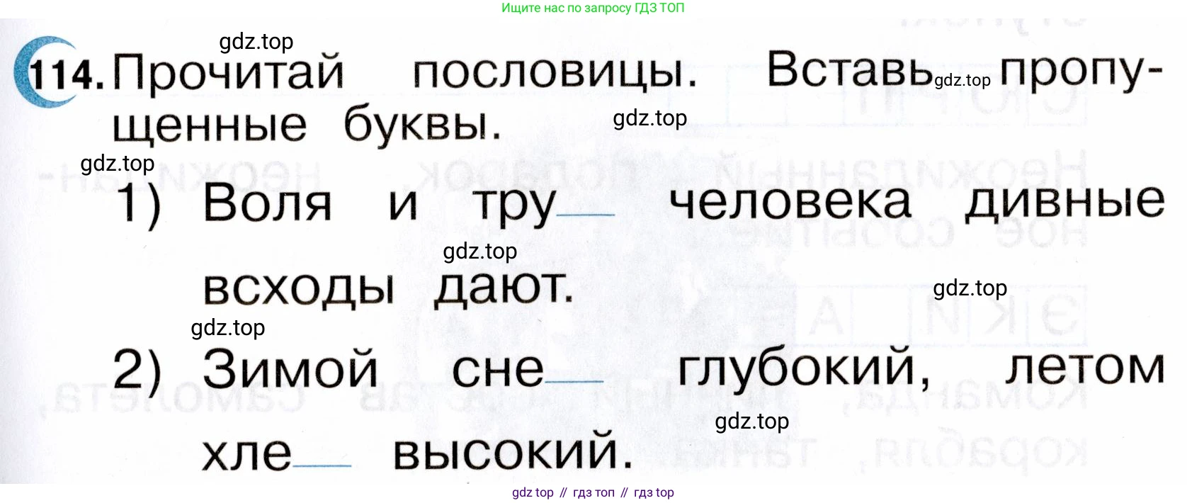 ГДЗ Русский язык, 2 класс рабочая тетрадь, авторы: Рамзаева Тамара Григорьевна, Савинкина Людмила Павловна, издательство Просвещение, Москва, 2023, страница 67, номер 114, Условие