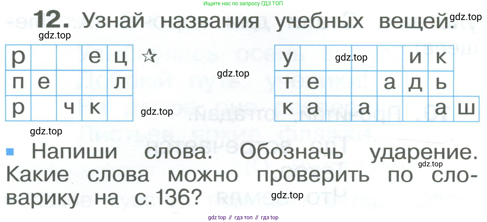 ГДЗ Русский язык, 2 класс Учебник, авторы: Рамзаева Тамара Григорьевна, Савельева Лариса Владимировна, издательство Просвещение, Москва, 2023, Часть 1, страница 10, номер 12, Условие