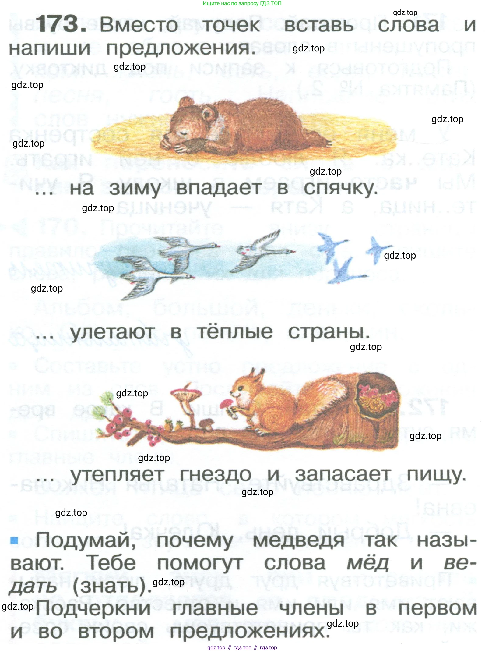 ГДЗ Русский язык, 2 класс Учебник, авторы: Рамзаева Тамара Григорьевна, Савельева Лариса Владимировна, издательство Просвещение, Москва, 2023, Часть 1, страница 104, номер 173, Условие