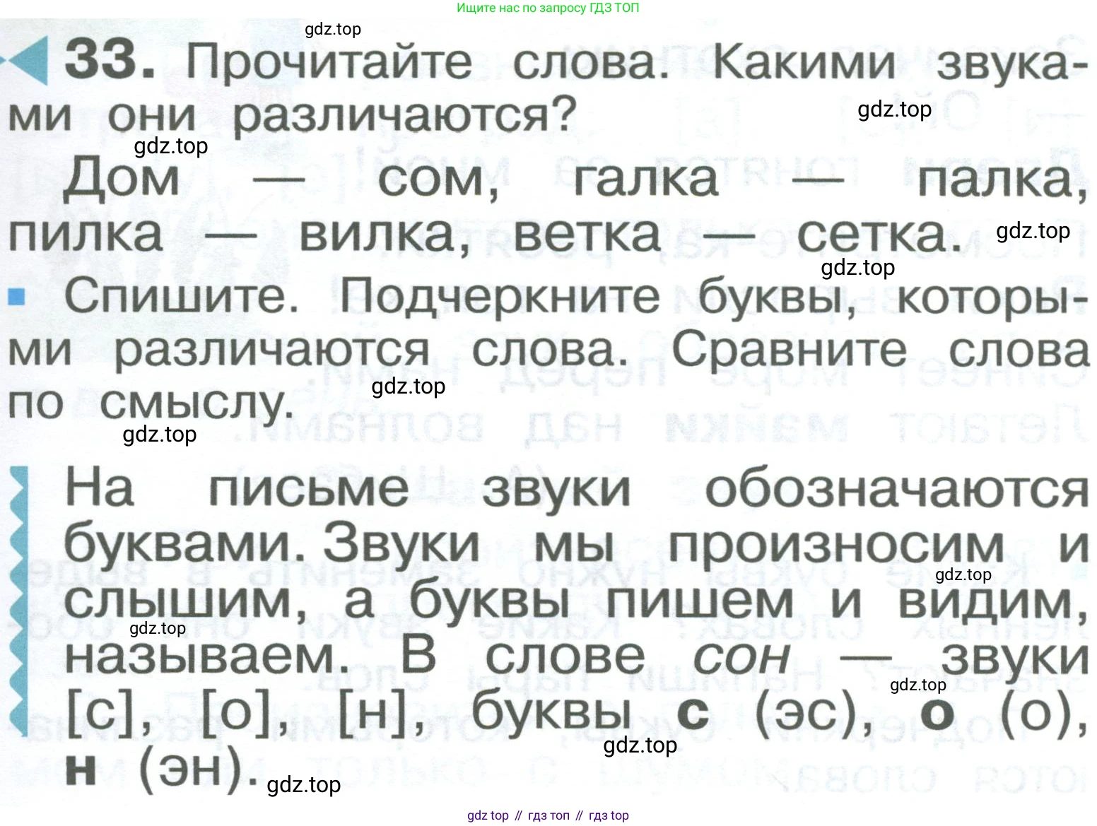 ГДЗ Русский язык, 2 класс Учебник, авторы: Рамзаева Тамара Григорьевна, Савельева Лариса Владимировна, издательство Просвещение, Москва, 2023, Часть 1, страница 21, номер 33, Условие