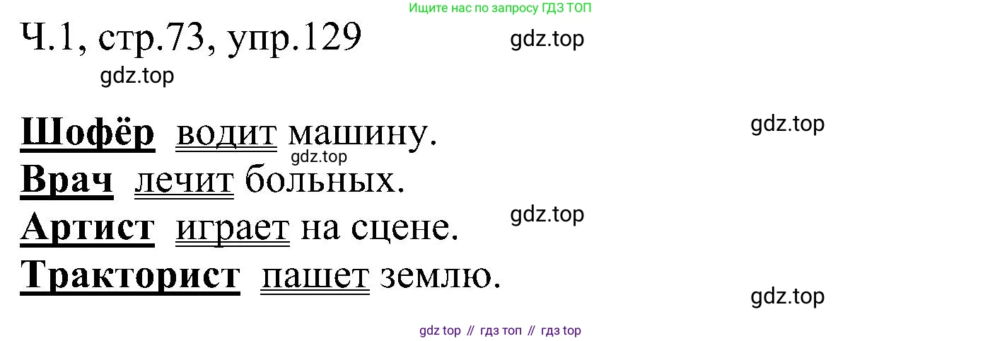 ГДЗ Русский язык, 2 класс Учебник, авторы: Рамзаева Тамара Григорьевна, Савельева Лариса Владимировна, издательство Просвещение, Москва, 2023, Часть 1, страница 73, номер 129, Решение
