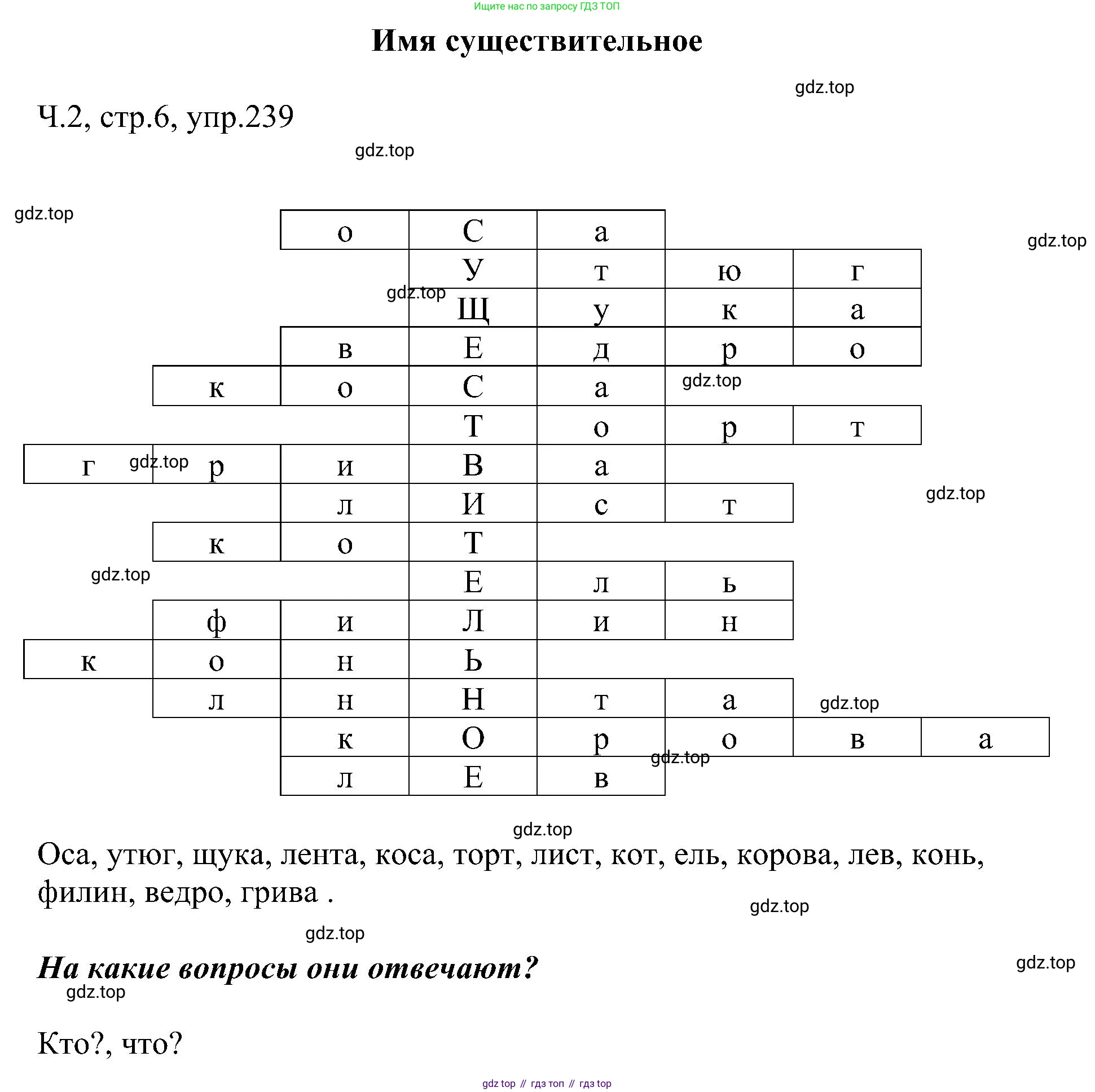 ГДЗ Русский язык, 2 класс Учебник, авторы: Рамзаева Тамара Григорьевна, Савельева Лариса Владимировна, издательство Просвещение, Москва, 2023, Часть 2, страница 6, номер 239, Решение