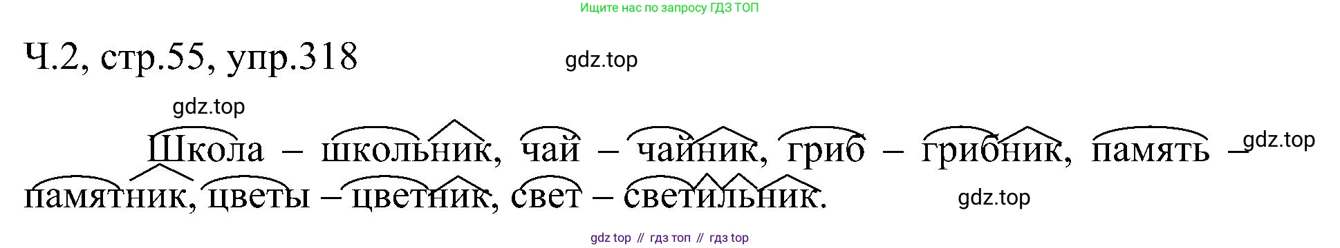 ГДЗ Русский язык, 2 класс Учебник, авторы: Рамзаева Тамара Григорьевна, Савельева Лариса Владимировна, издательство Просвещение, Москва, 2023, Часть 2, страница 55, номер 318, Решение