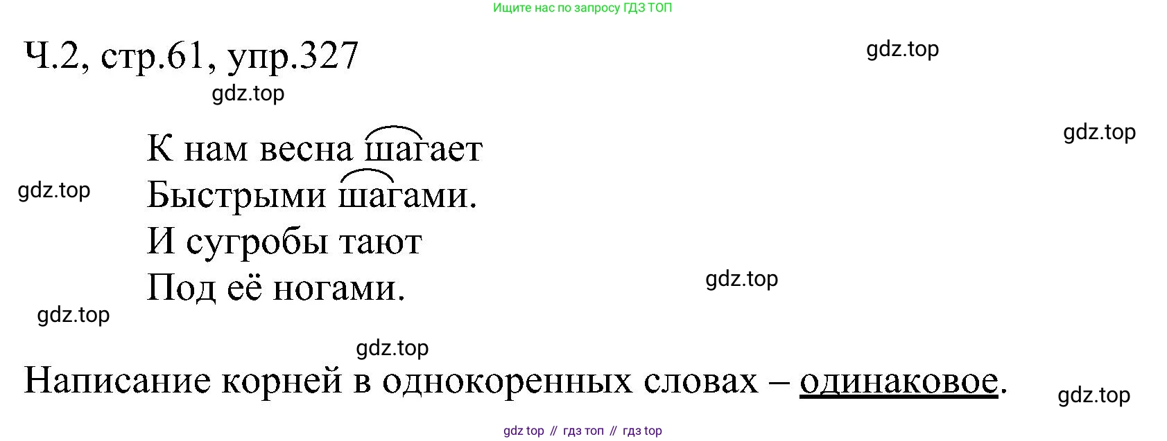 ГДЗ Русский язык, 2 класс Учебник, авторы: Рамзаева Тамара Григорьевна, Савельева Лариса Владимировна, издательство Просвещение, Москва, 2023, Часть 2, страница 61, номер 327, Решение