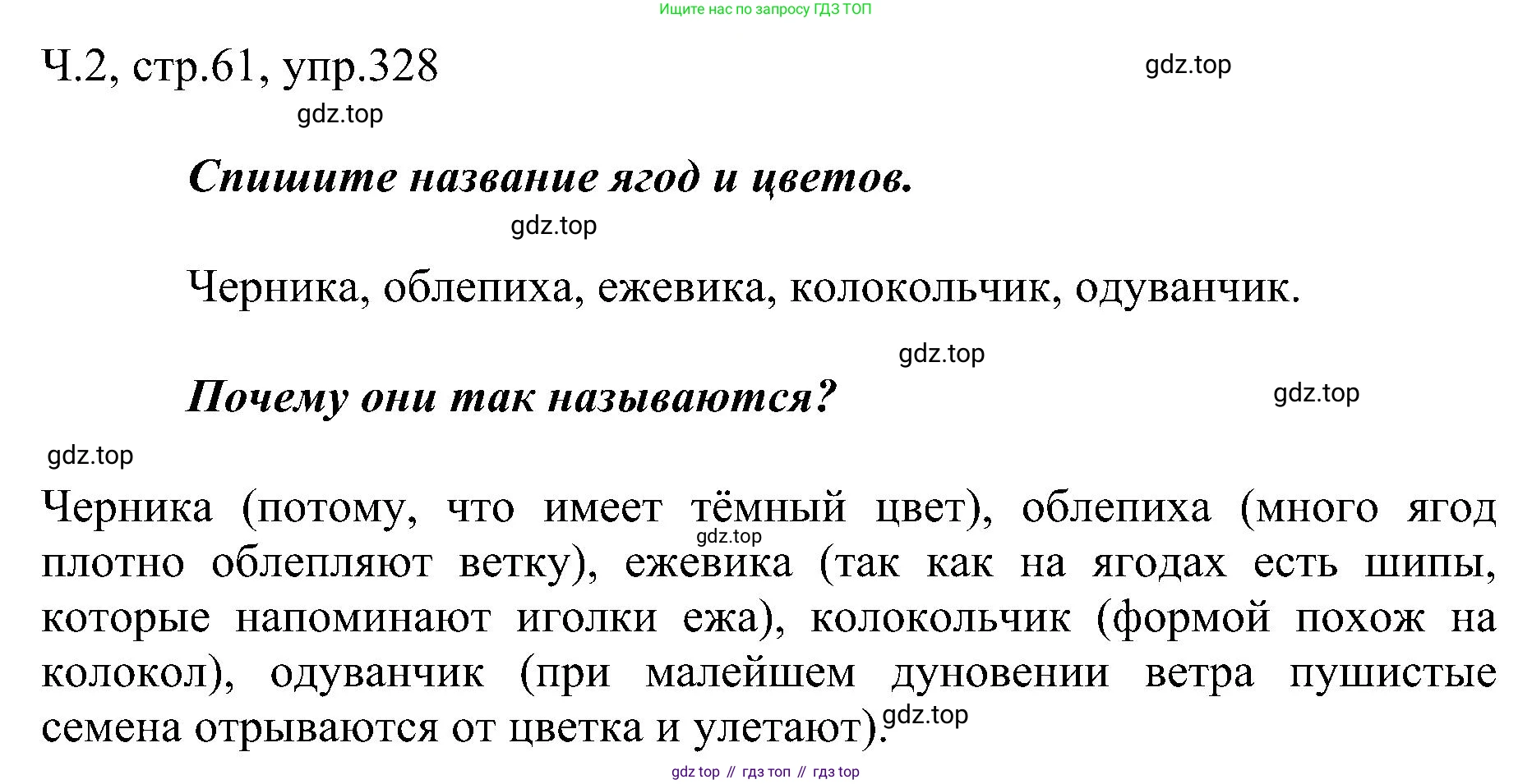 ГДЗ Русский язык, 2 класс Учебник, авторы: Рамзаева Тамара Григорьевна, Савельева Лариса Владимировна, издательство Просвещение, Москва, 2023, Часть 2, страница 61, номер 328, Решение