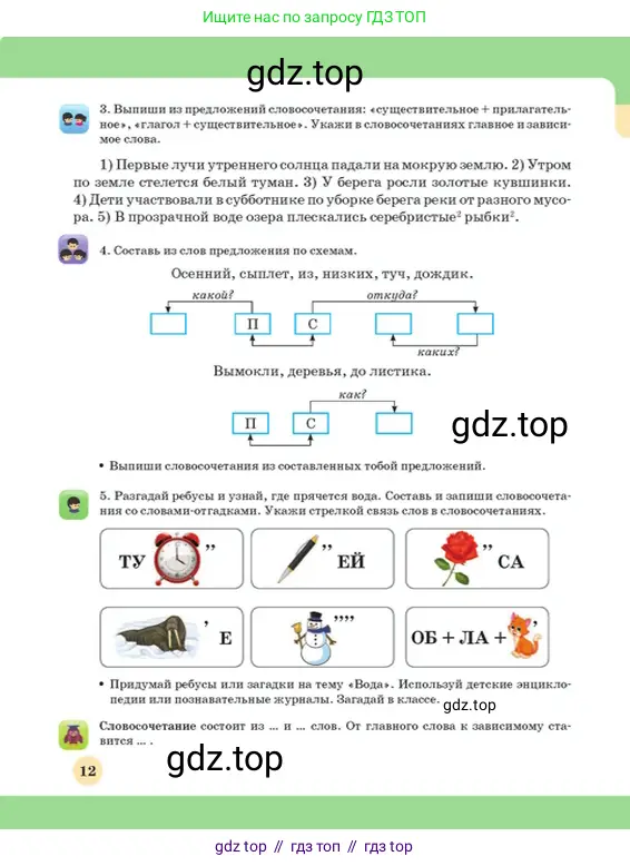 Русский язык, 3 класс Учебник, авторы: Богатырёва Елена Васильевна, Бучина Раиса Александровна, Регель Надежда Васильевна, Труханова Ольга Ивановна, Штукина Елена Эдуардовна, издательство Алматыкітап баспасы, Алматы, 2023, Часть 4, страница 12