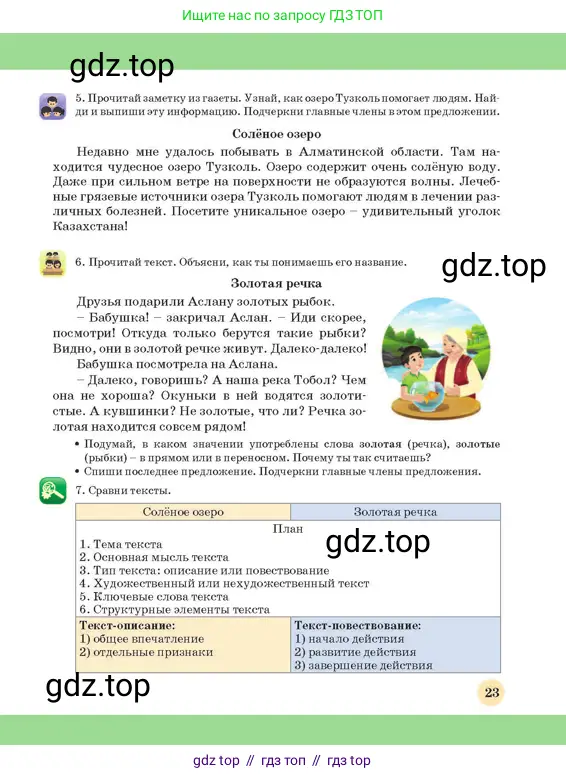Русский язык, 3 класс Учебник, авторы: Богатырёва Елена Васильевна, Бучина Раиса Александровна, Регель Надежда Васильевна, Труханова Ольга Ивановна, Штукина Елена Эдуардовна, издательство Алматыкітап баспасы, Алматы, 2023, Часть 4, страница 23