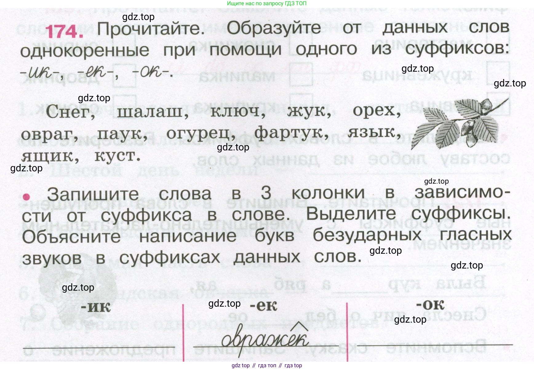 Русский язык, 3 класс рабочая тетрадь, автор: Канакина Валентина Павловна, издательство Просвещение, Москва, 2023, белого цвета, Часть 1, страница 68, номер 174, Условие