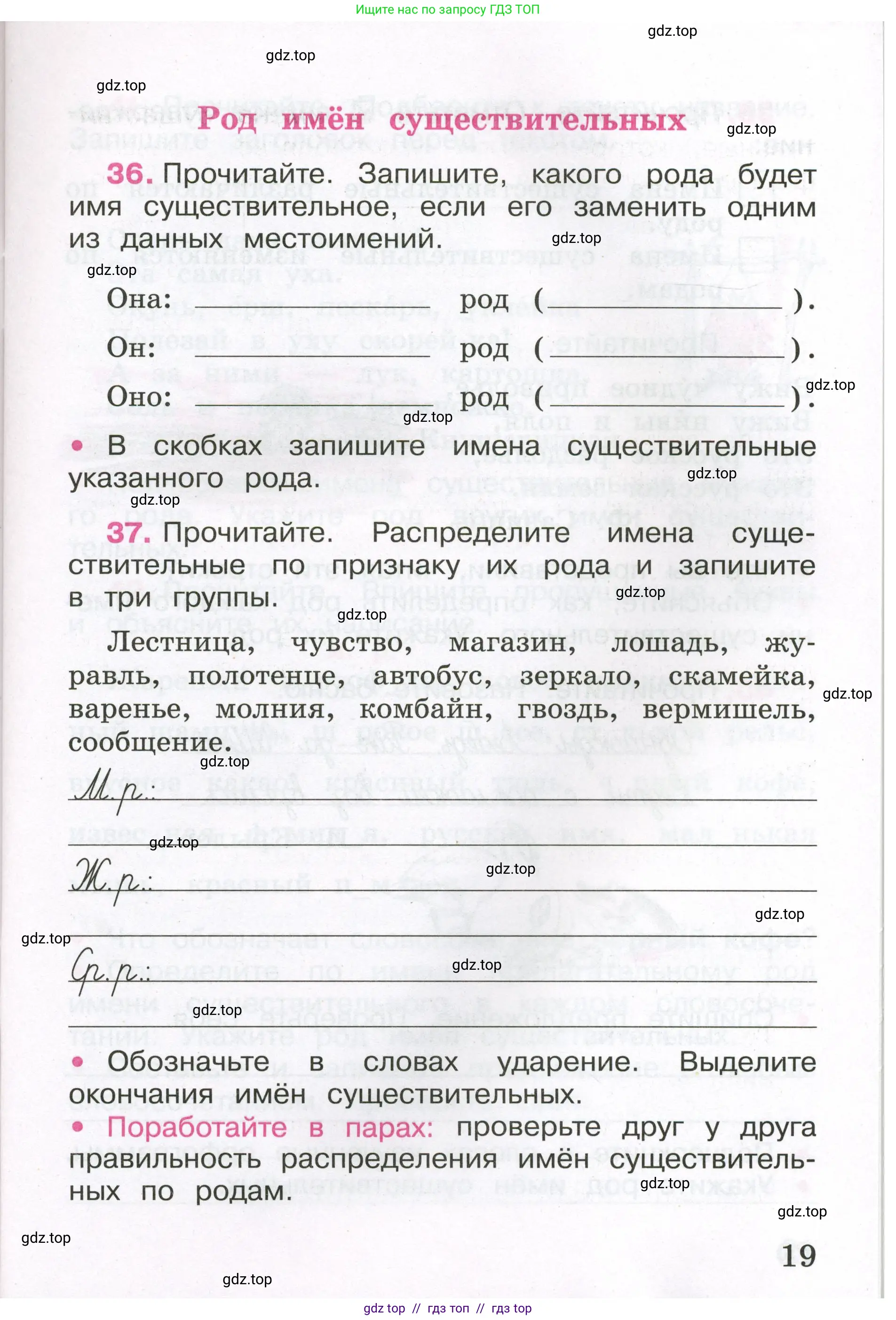 Русский язык, 3 класс рабочая тетрадь, автор: Канакина Валентина Павловна, издательство Просвещение, Москва, 2023, белого цвета, Часть 2, страница 19