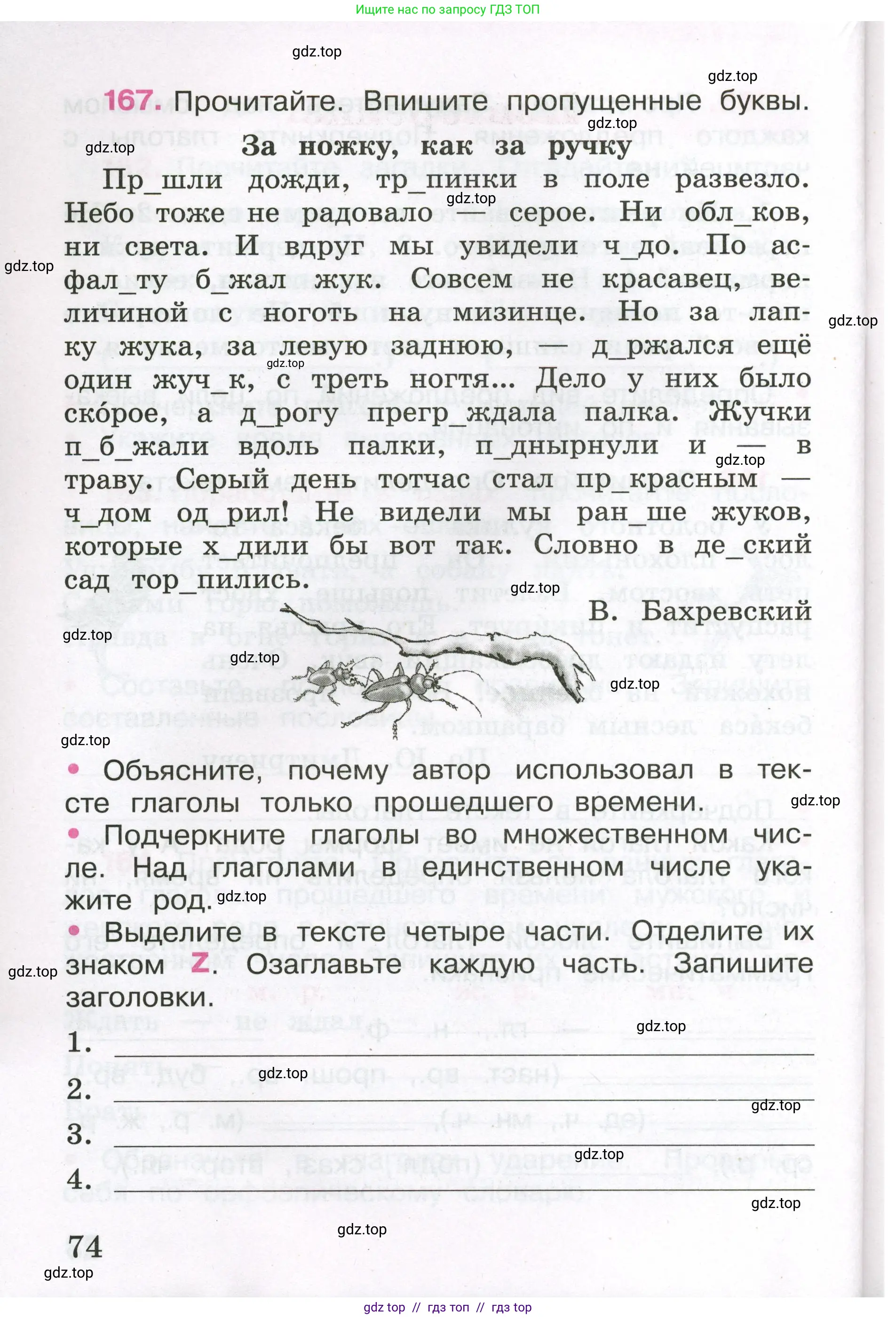 Русский язык, 3 класс рабочая тетрадь, автор: Канакина Валентина Павловна, издательство Просвещение, Москва, 2023, белого цвета, Часть 2, страница 74