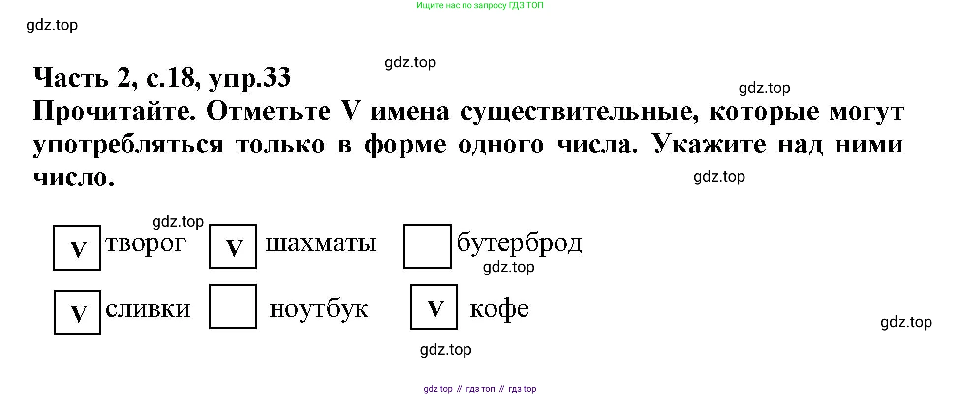 Русский язык, 3 класс рабочая тетрадь, автор: Канакина Валентина Павловна, издательство Просвещение, Москва, 2023, белого цвета, Часть 2, страница 18, номер 33, Решение