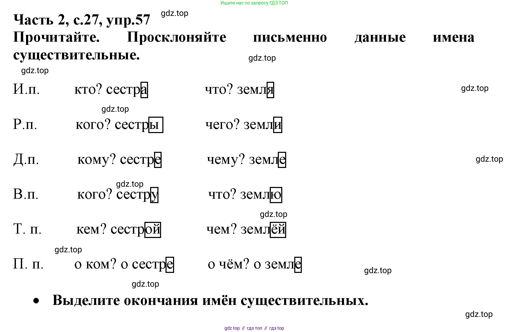 Русский язык, 3 класс рабочая тетрадь, автор: Канакина Валентина Павловна, издательство Просвещение, Москва, 2023, белого цвета, Часть 2, страница 27, номер 57, Решение