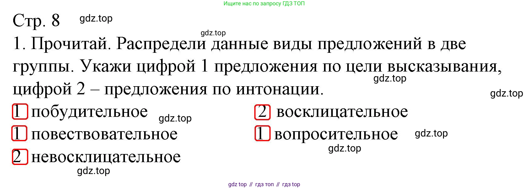 ГДЗ Русский язык, 3 класс Тетрадь учебных достижений, автор: Канакина Валентина Павловна, издательство Просвещение, Москва, 2023, белого цвета, страница 8, номер 1, Решение