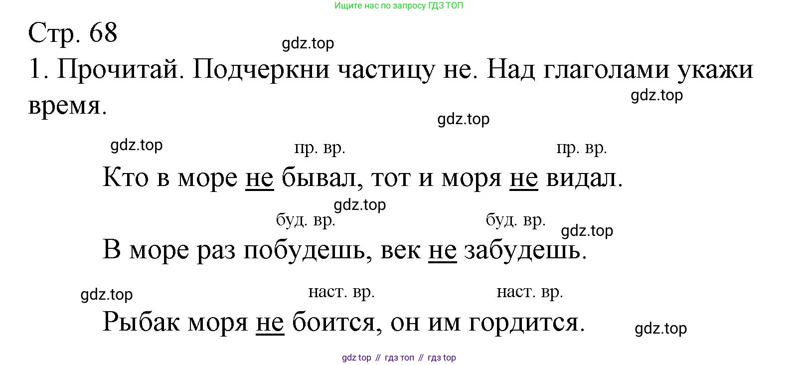 ГДЗ Русский язык, 3 класс Тетрадь учебных достижений, автор: Канакина Валентина Павловна, издательство Просвещение, Москва, 2023, белого цвета, страница 68, номер 1, Решение
