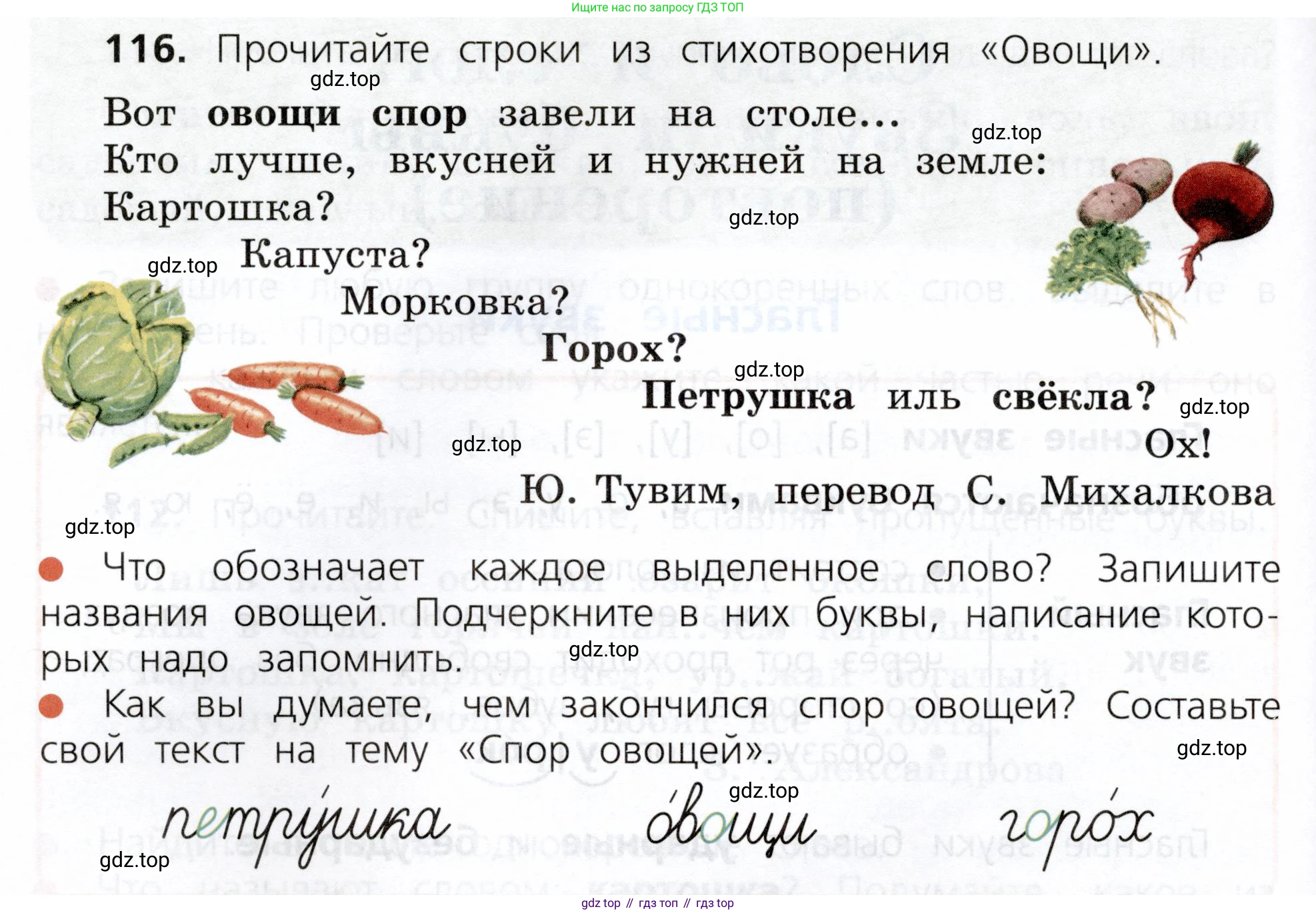 ГДЗ Русский язык, 3 класс Учебник, авторы: Канакина Валентина Павловна, Горецкий Всеслав Гаврилович, издательство Просвещение, Москва, 2023, белого цвета, Часть 1, страница 64, номер 116, Условие