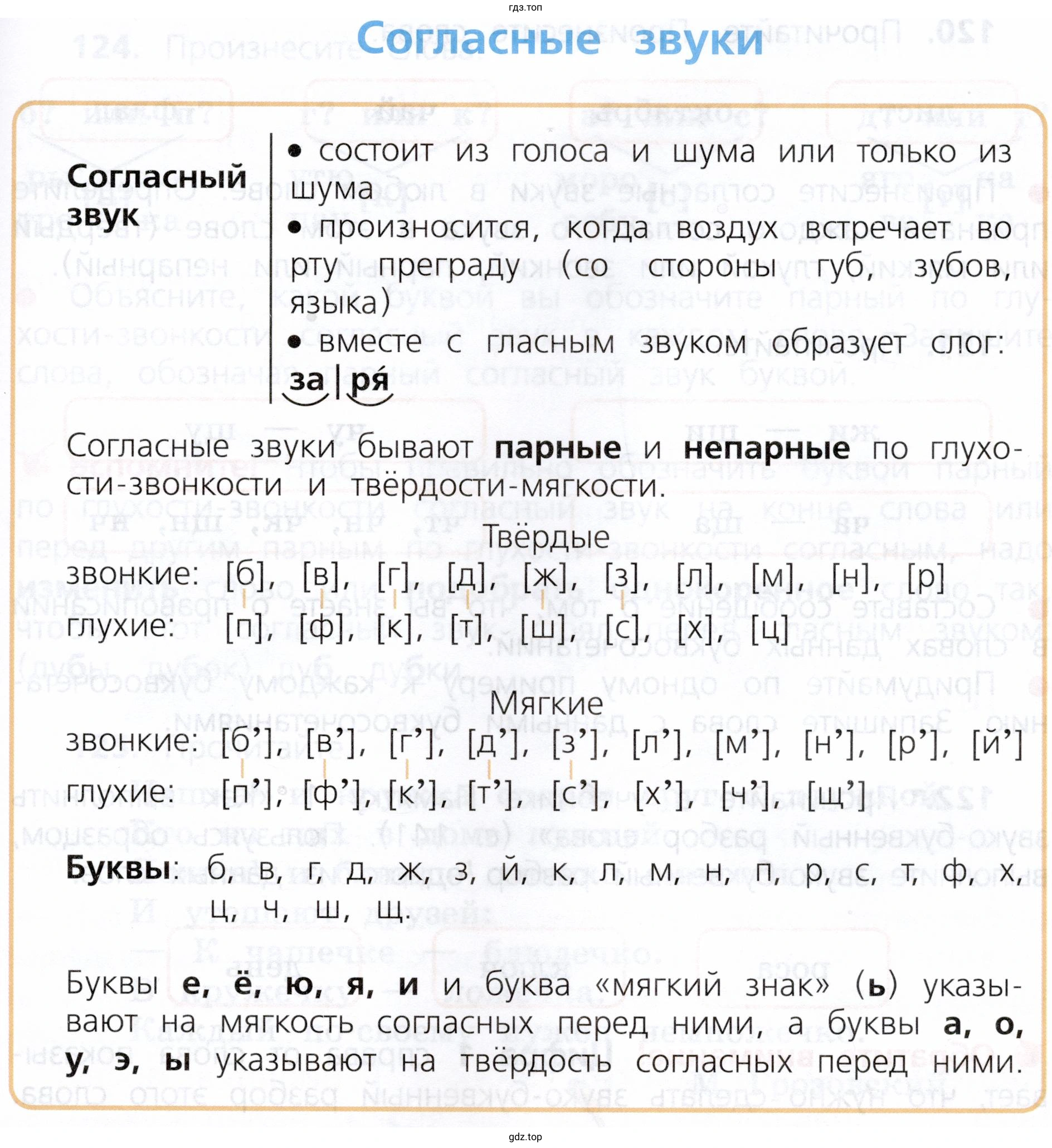 Согласные звуки