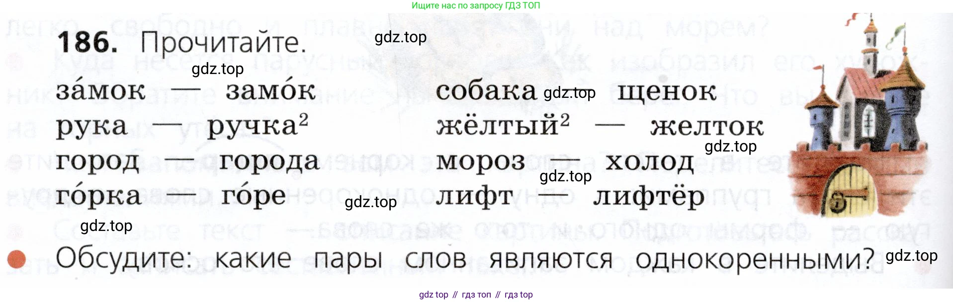 ГДЗ Русский язык, 3 класс Учебник, авторы: Канакина Валентина Павловна, Горецкий Всеслав Гаврилович, издательство Просвещение, Москва, 2023, белого цвета, Часть 1, страница 96, номер 186, Условие