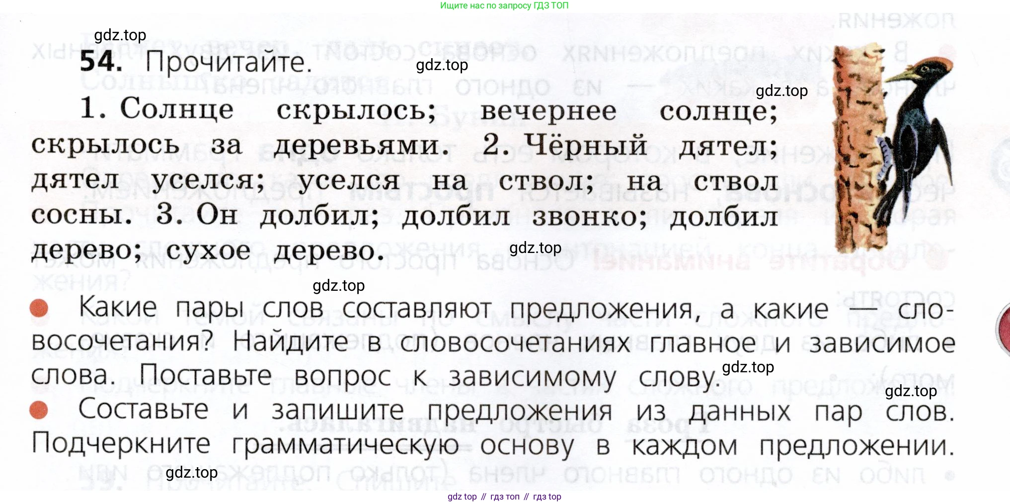 ГДЗ Русский язык, 3 класс Учебник, авторы: Канакина Валентина Павловна, Горецкий Всеслав Гаврилович, издательство Просвещение, Москва, 2023, белого цвета, Часть 1, страница 33, номер 54, Условие