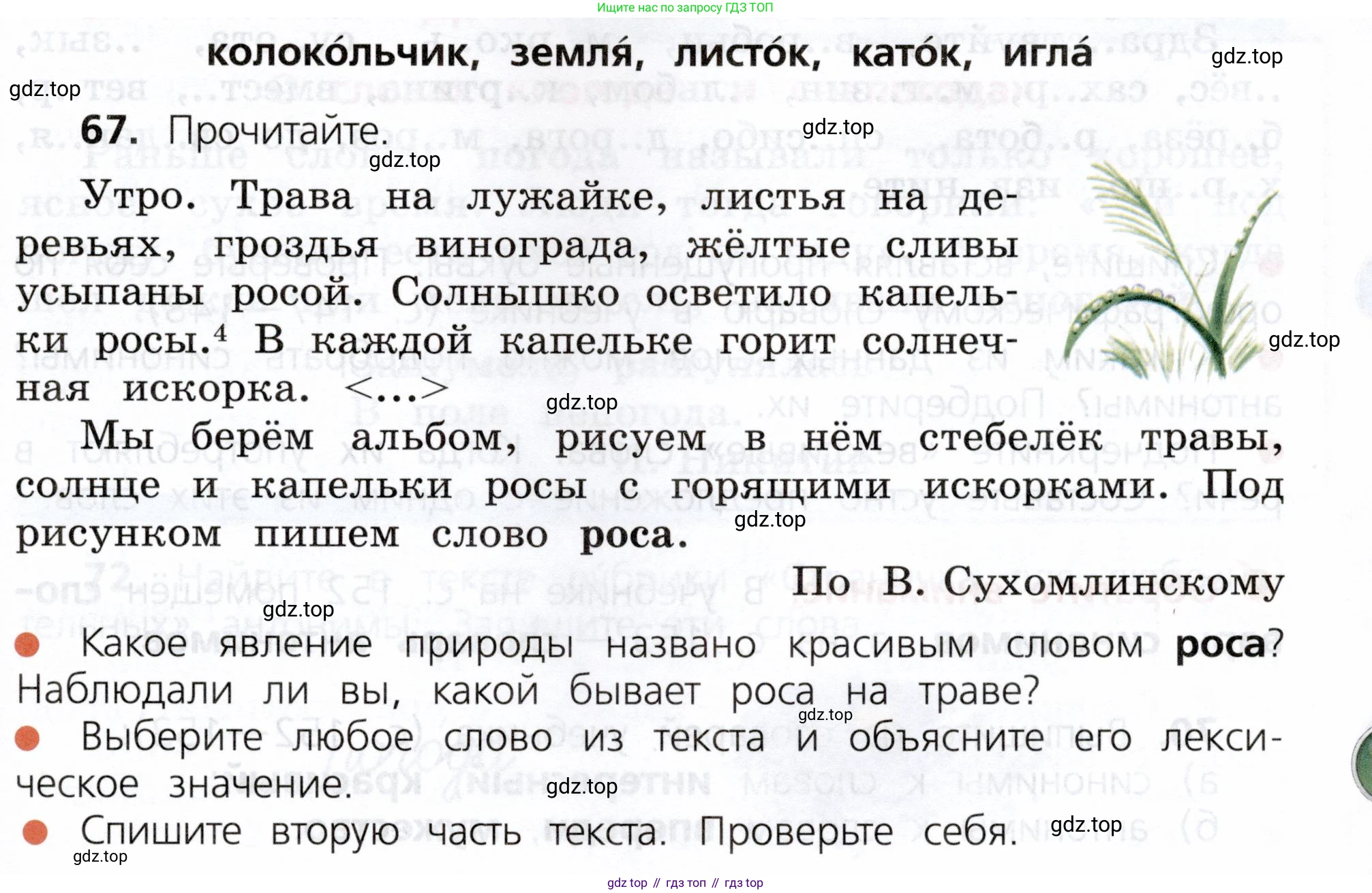 ГДЗ Русский язык, 3 класс Учебник, авторы: Канакина Валентина Павловна, Горецкий Всеслав Гаврилович, издательство Просвещение, Москва, 2023, белого цвета, Часть 1, страница 41, номер 67, Условие