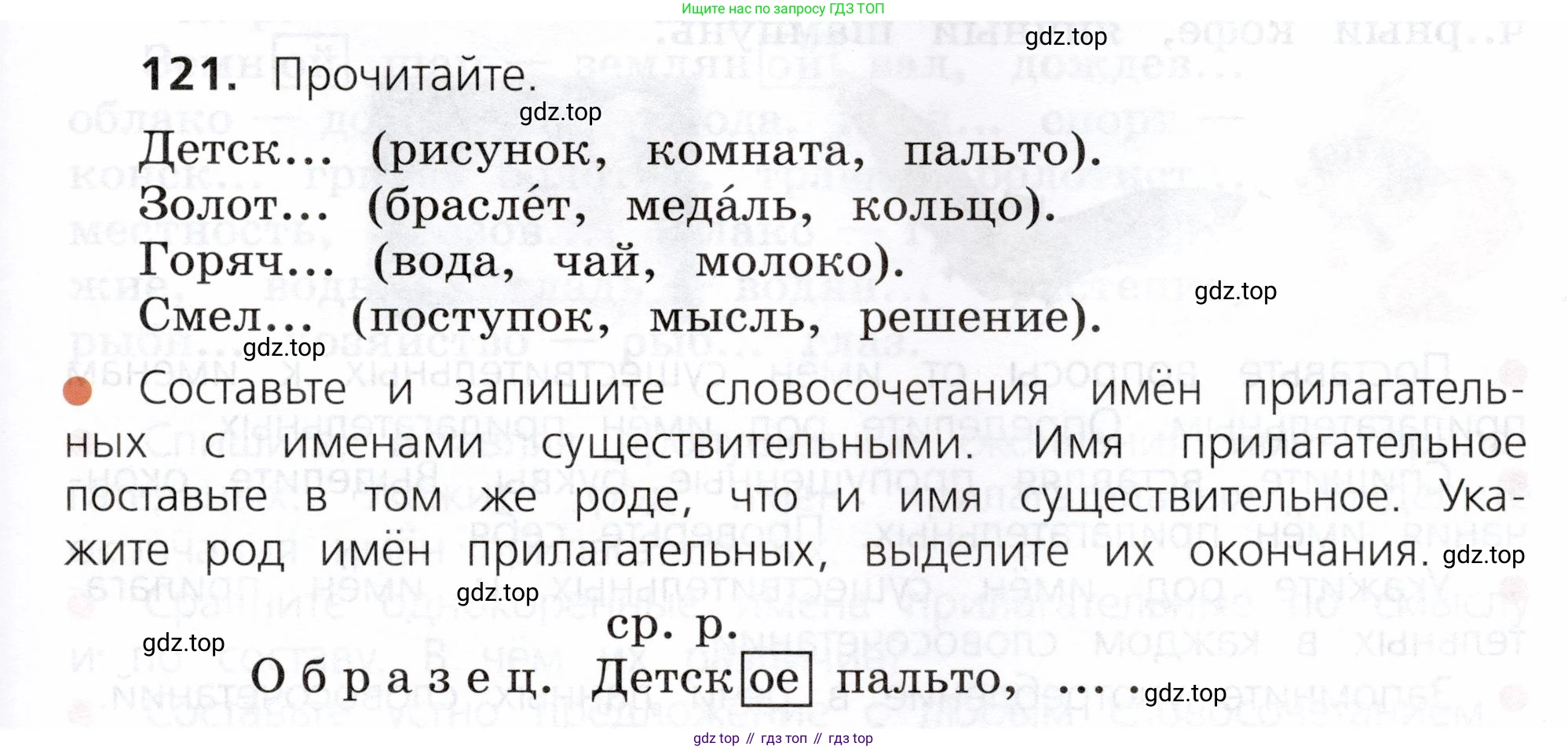 ГДЗ Русский язык, 3 класс Учебник, авторы: Канакина Валентина Павловна, Горецкий Всеслав Гаврилович, издательство Просвещение, Москва, 2023, белого цвета, Часть 2, страница 71, номер 121, Условие