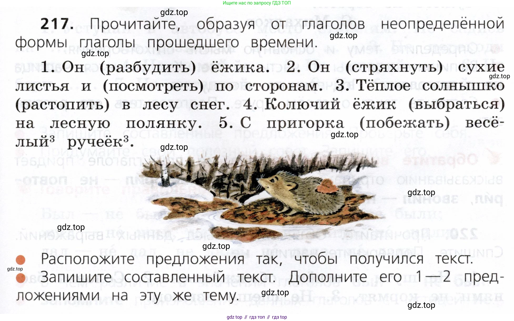 ГДЗ Русский язык, 3 класс Учебник, авторы: Канакина Валентина Павловна, Горецкий Всеслав Гаврилович, издательство Просвещение, Москва, 2023, белого цвета, Часть 2, страница 121, номер 217, Условие