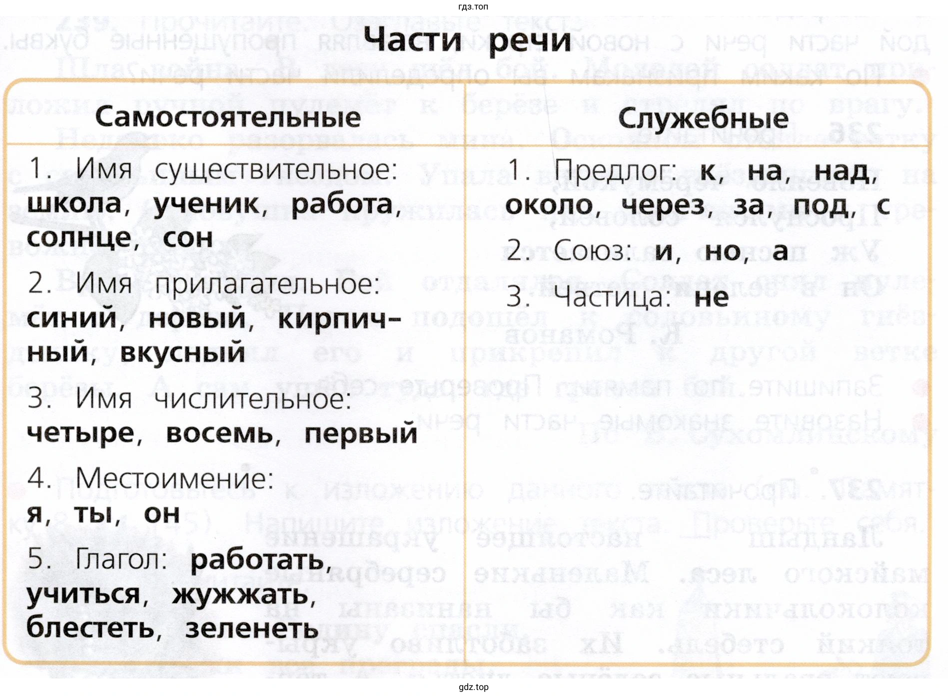 Для чего служат самостоятельные части речи? А служебные? Привести свои примеры слов разных частей речи