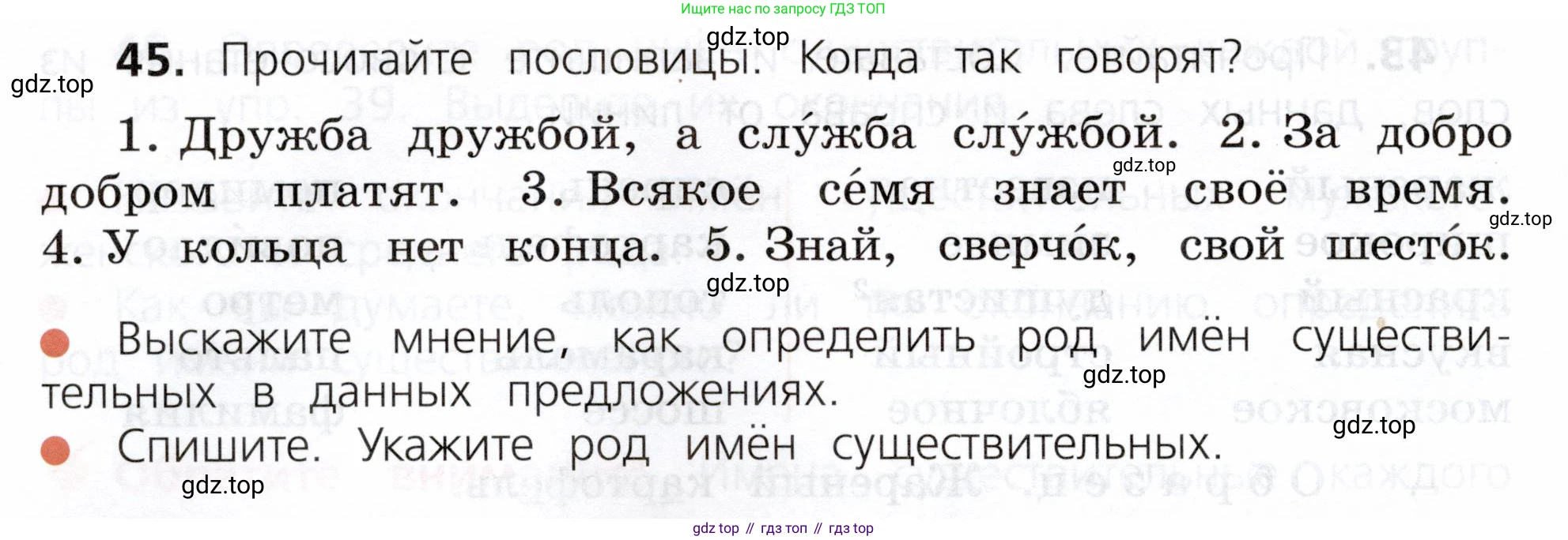 ГДЗ Русский язык, 3 класс Учебник, авторы: Канакина Валентина Павловна, Горецкий Всеслав Гаврилович, издательство Просвещение, Москва, 2023, белого цвета, Часть 2, страница 28, номер 45, Условие