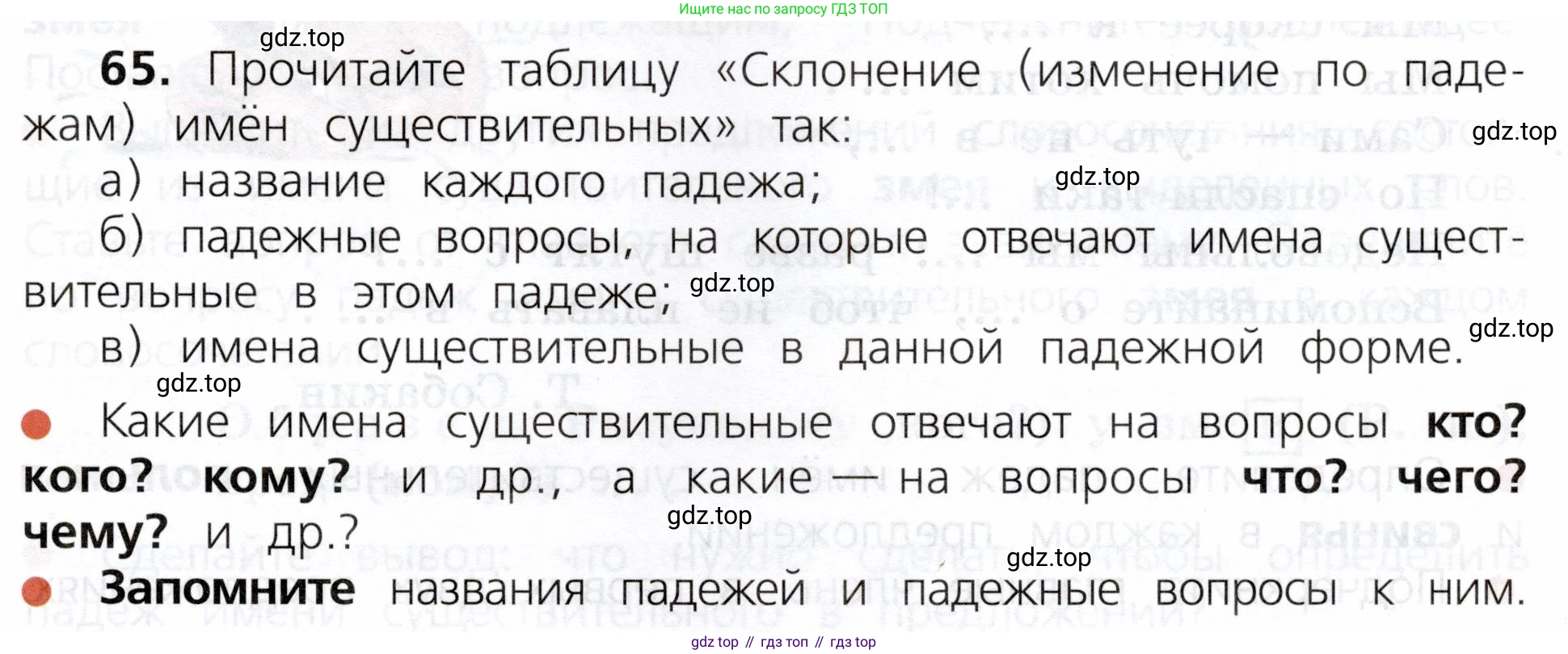 ГДЗ Русский язык, 3 класс Учебник, авторы: Канакина Валентина Павловна, Горецкий Всеслав Гаврилович, издательство Просвещение, Москва, 2023, белого цвета, Часть 2, страница 37, номер 65, Условие