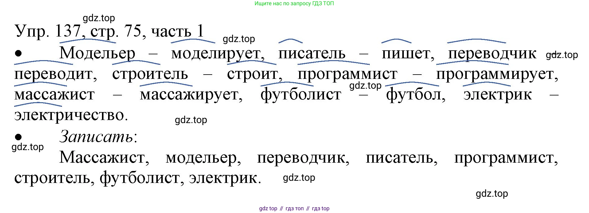 ГДЗ Русский язык, 3 класс Учебник, авторы: Канакина Валентина Павловна, Горецкий Всеслав Гаврилович, издательство Просвещение, Москва, 2023, белого цвета, Часть 1, страница 75, номер 137, Решение