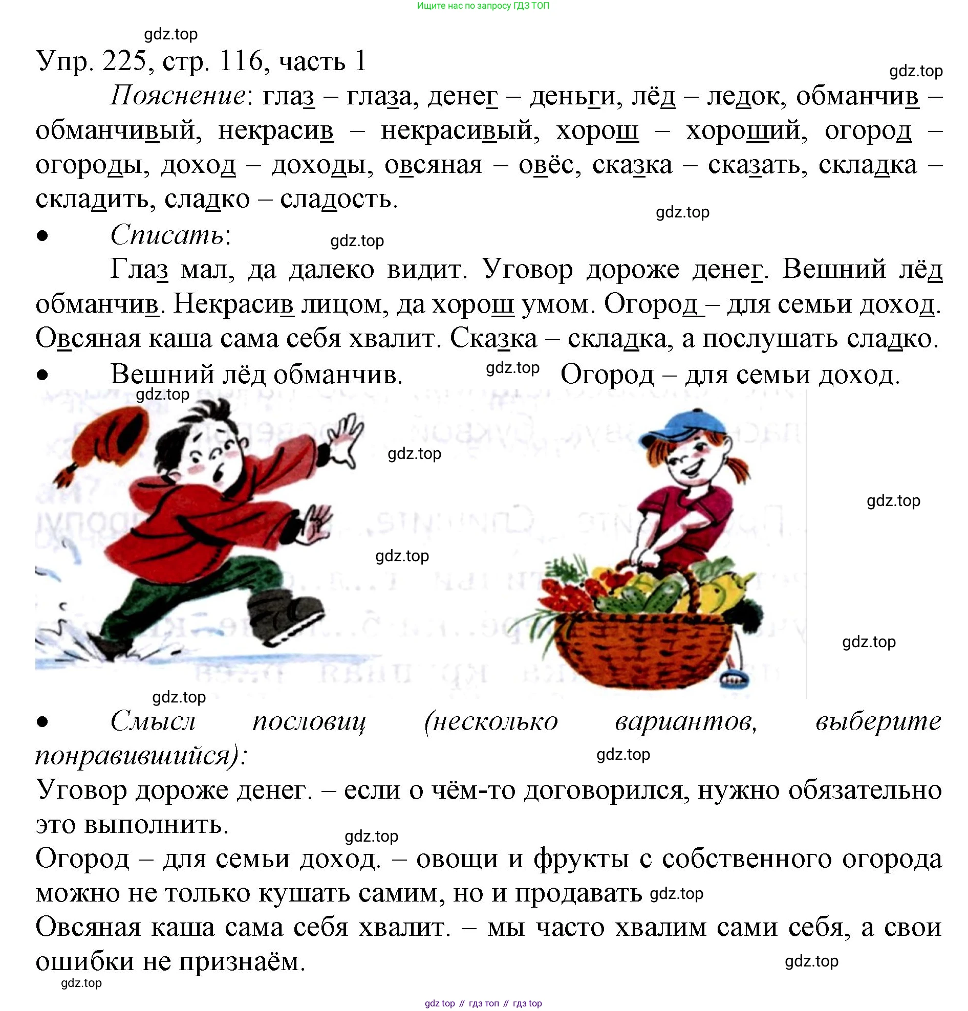 ГДЗ Русский язык, 3 класс Учебник, авторы: Канакина Валентина Павловна, Горецкий Всеслав Гаврилович, издательство Просвещение, Москва, 2023, белого цвета, Часть 1, страница 116, номер 225, Решение