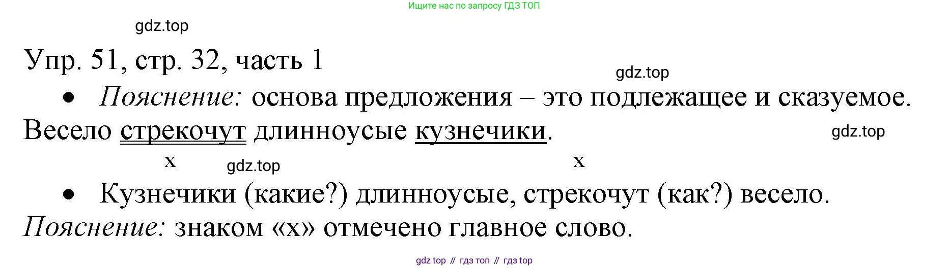 ГДЗ Русский язык, 3 класс Учебник, авторы: Канакина Валентина Павловна, Горецкий Всеслав Гаврилович, издательство Просвещение, Москва, 2023, белого цвета, Часть 1, страница 32, номер 51, Решение